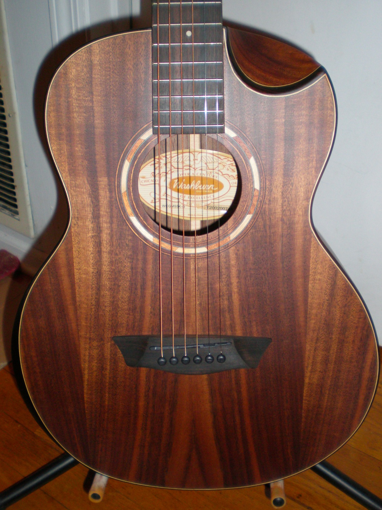 Washburn Comfort G-Mini 55 Koa Travel Size Acoustic Guitar, Natural customer photo 1