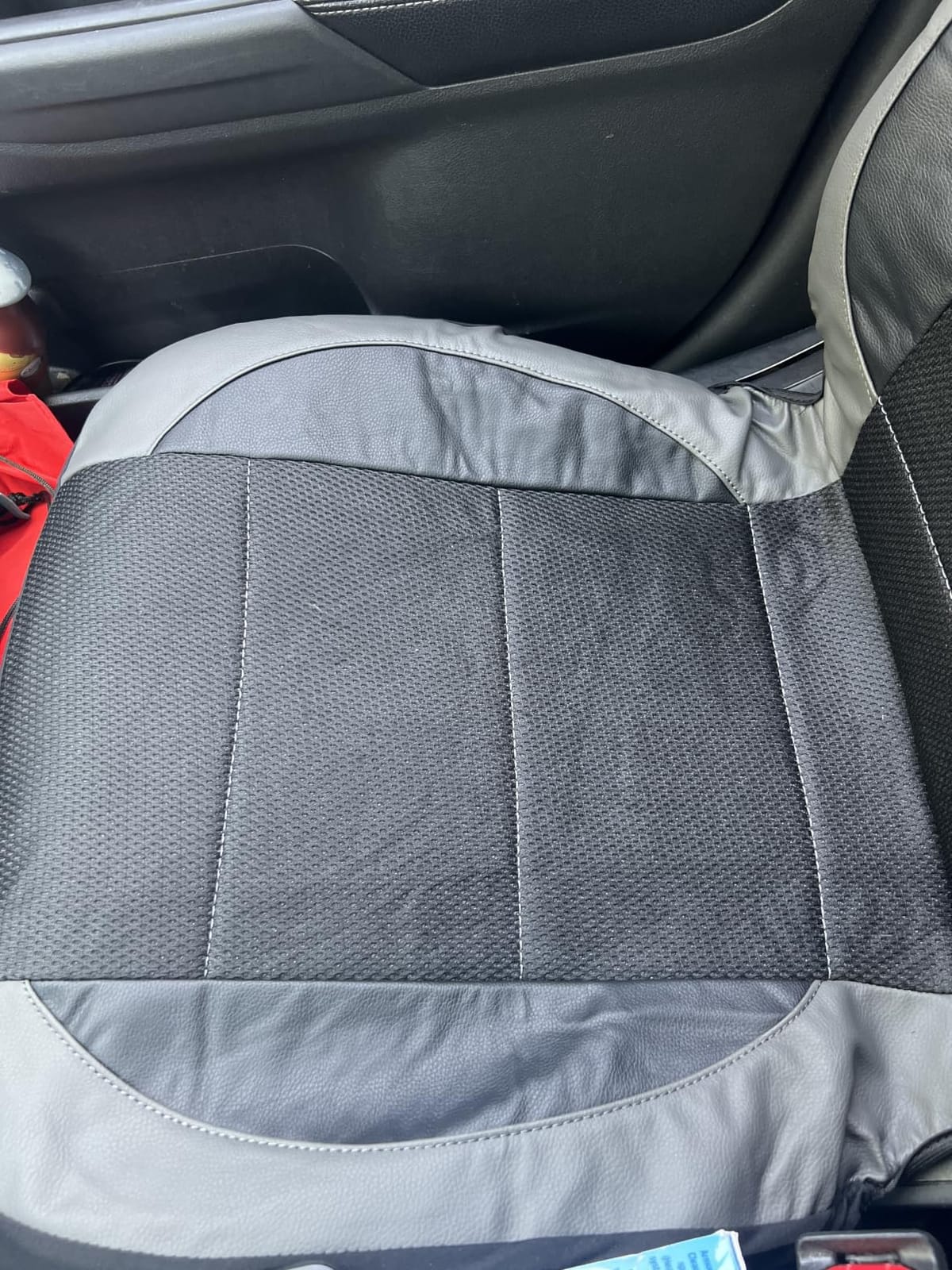 CAR PASS Universal Leather car seat Covers Sport fits Most Cars, SUVs, Trucks, and Vans (Full Set, Black Red) customer photo 1