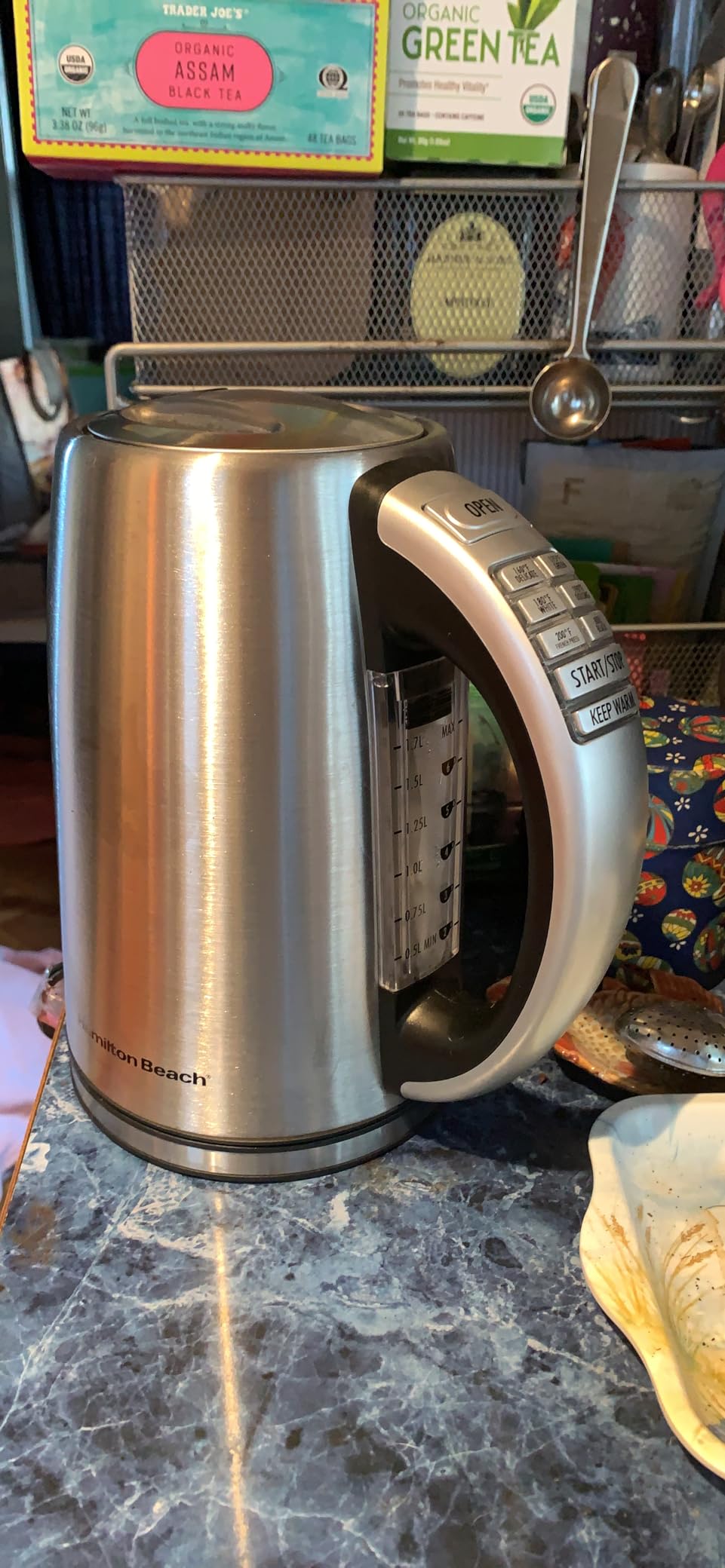 Hamilton Beach 1.7 Liter Electric Tea Kettle, Water Boiler & Heater, Fast Boiling 1500 Watts, Temp Control, Cordless Serving, Auto-Shutoff & Boil-Dry Protection, BPA Free, Stainless Steel customer photo 2