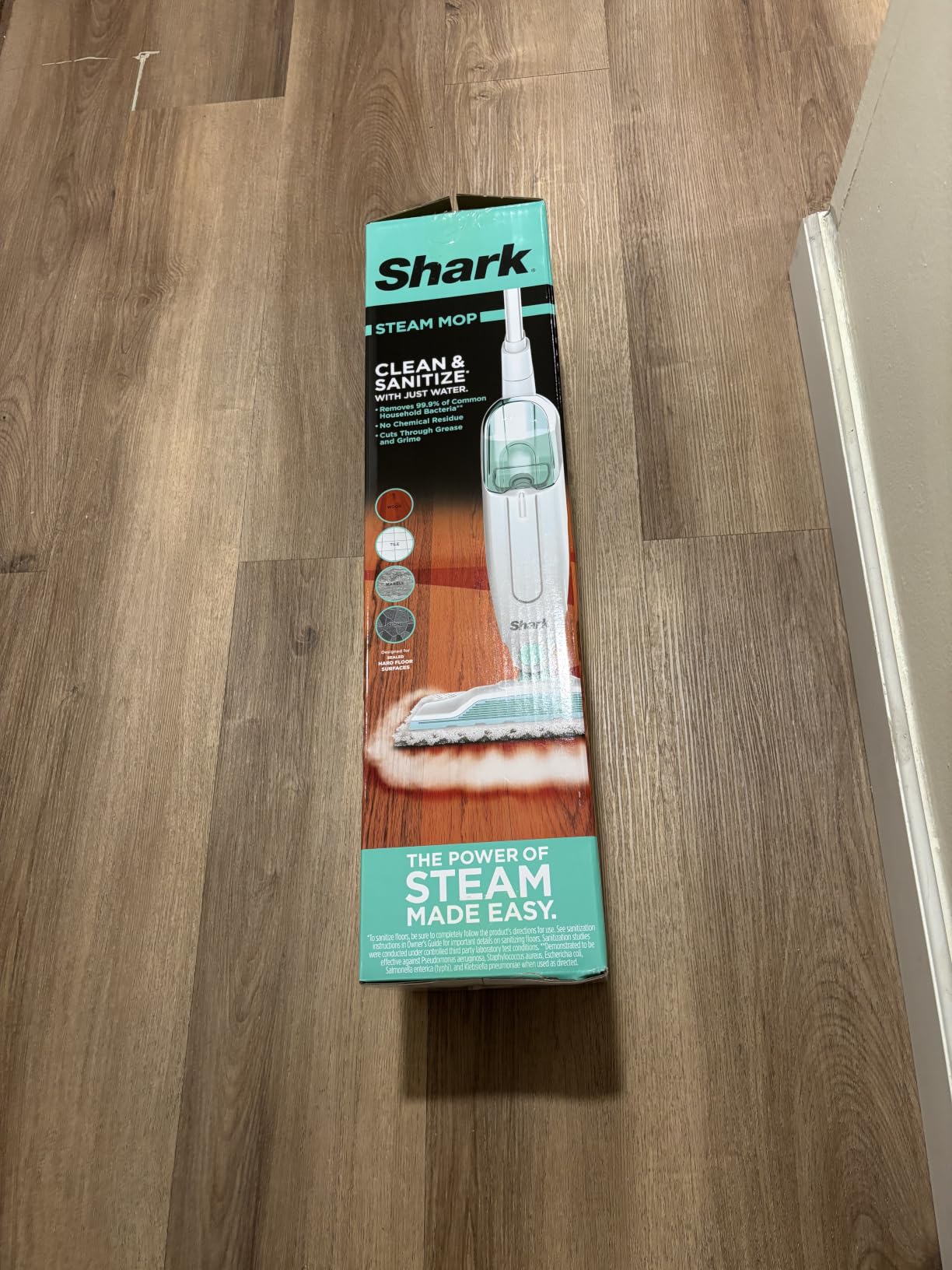 Shark Steam Mop for Sealed Hard Floors with 2 Dirt Grip Pads, White, S1000 | Removable Water Tank, Lightweight, 2 Machine Washable Dirt Grip Pads, Steam Sanitization on Sealed Hard Floors customer photo 2