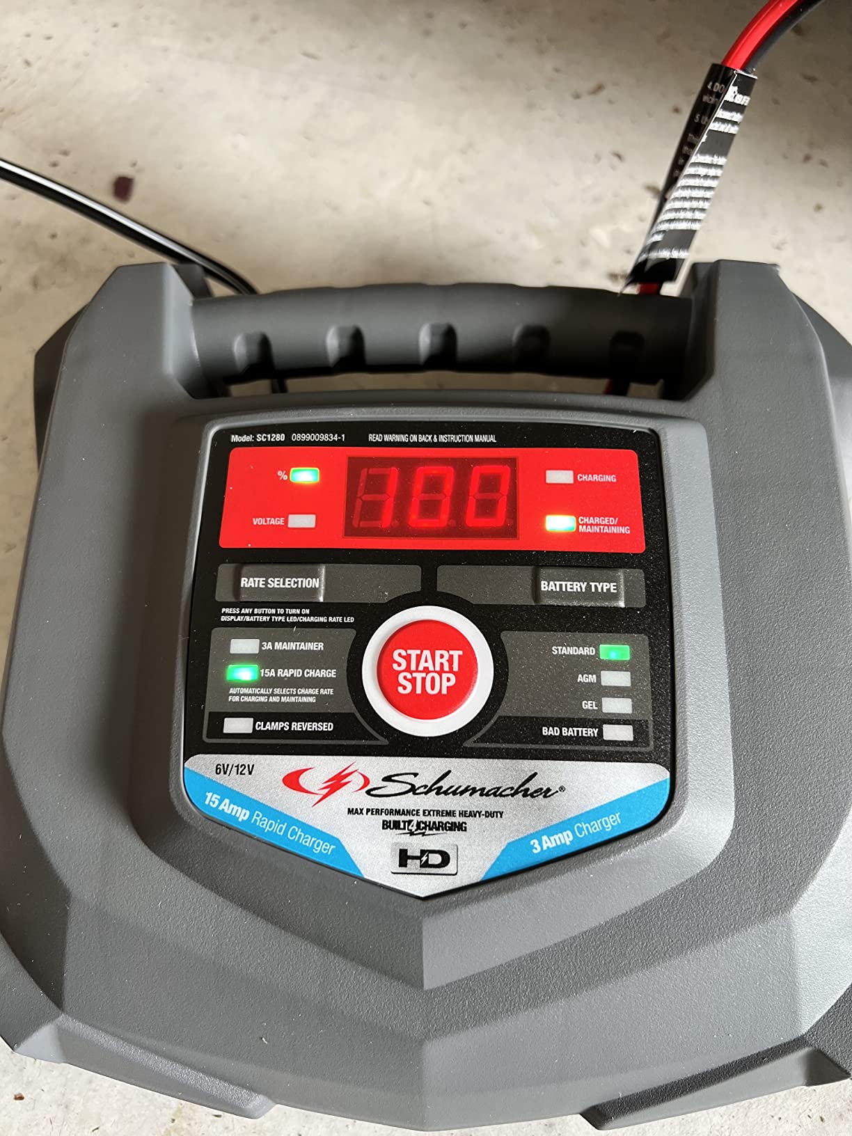 Schumacher Electric 15A Car Battery Charger & Maintainer, 6V/12V – SC1280 customer photo 2