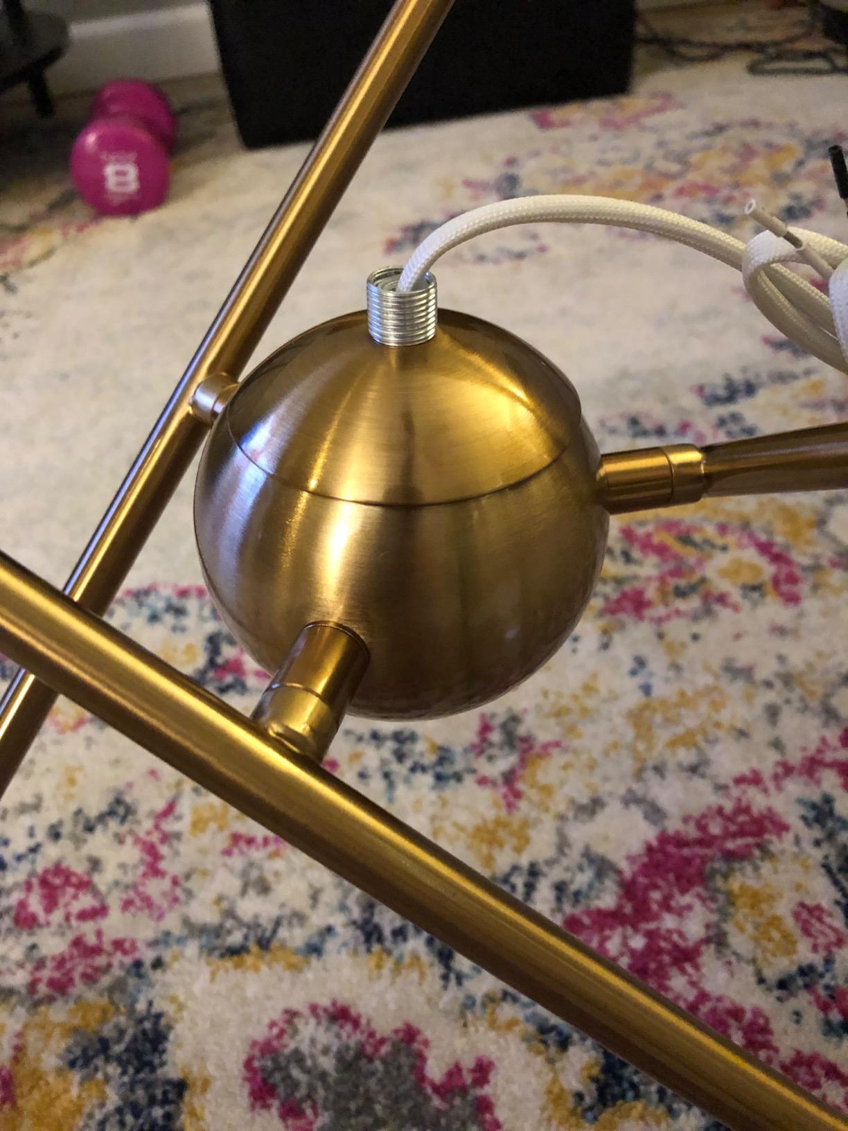 BONLICHT Modern Sputnik Chandelier Lighting 6 Lights Brushed Brass Chandelier Mid Century Pendant Lighting Gold Ceiling Light Fixture for Hallway Bar Kitchen Dining Room customer photo 2