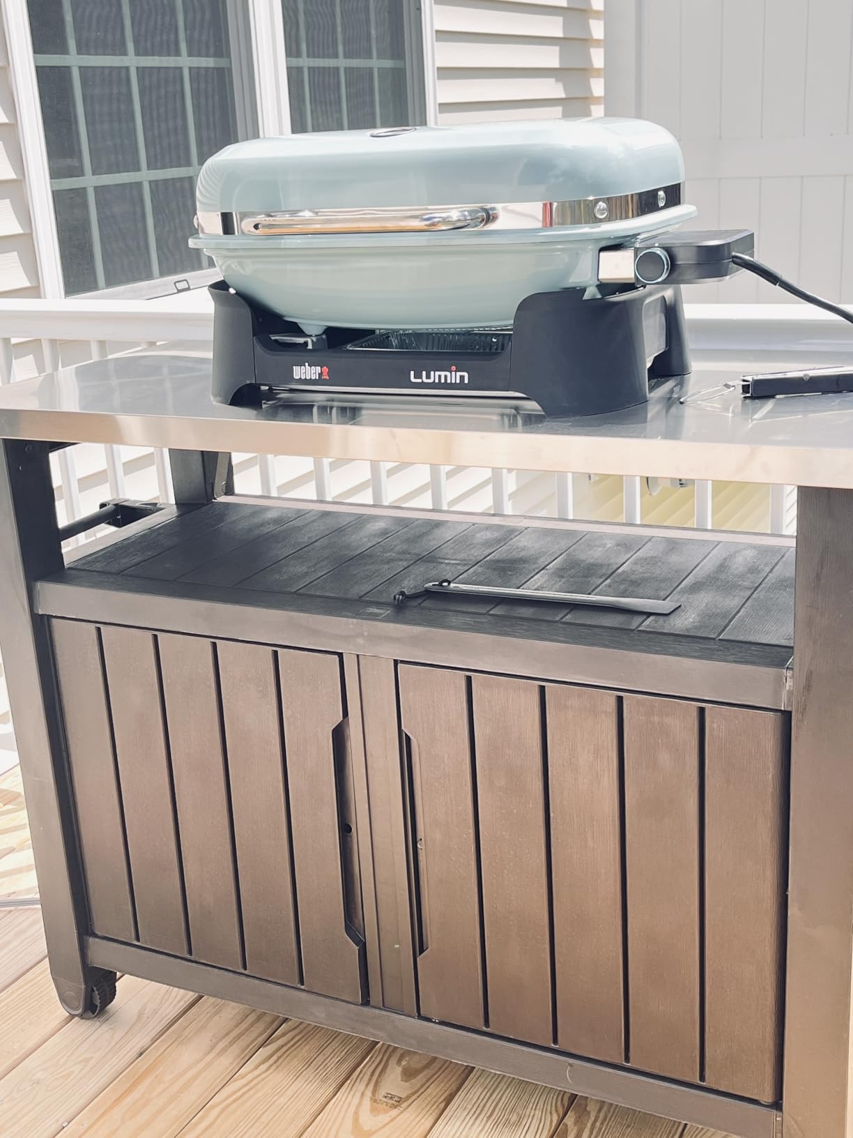 Keter Unity XL Portable Outdoor Table with Stainless Steel Top for Kitchen Prep and Outdoor Storage Cabinet for Grilling Accessories, Dark Grey customer photo 1