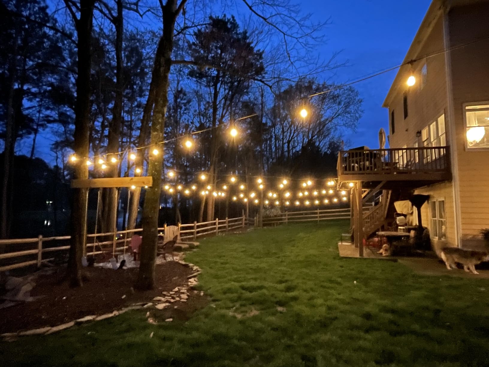 Svater 96 FT Outdoor String Lights 2W, Patio Light for Outside Waterproof | (48*2) Antique S14 Shatterproof LED Lighting, IP65 Connectable Hanging Bistro Cafe Market Warm White 2700K customer photo 1
