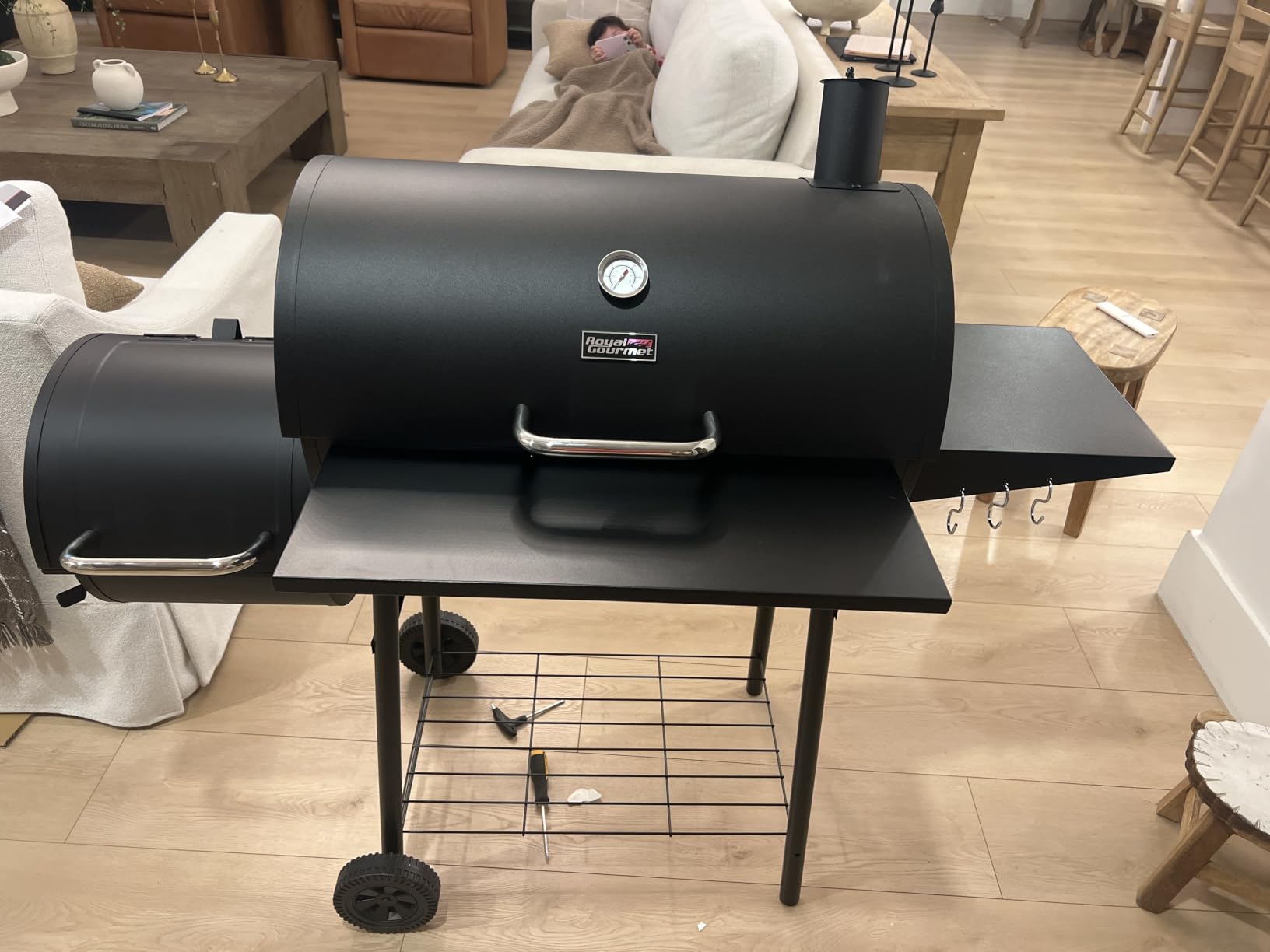 Royal Gourmet CC1830S BBQ Charcoal Grill and Offset Smoker, 823 Square Inch Barrel Charcoal Grill customer photo 1