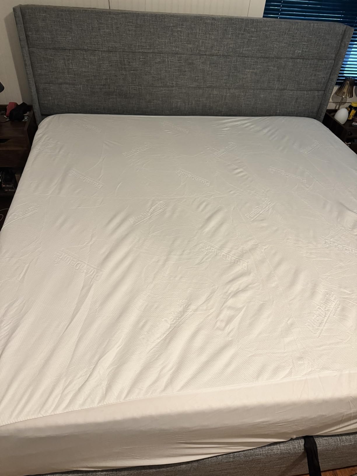 PlushDeluxe Bamboo Waterproof Mattress Protector, Queen Size, Ultra Soft customer photo 2