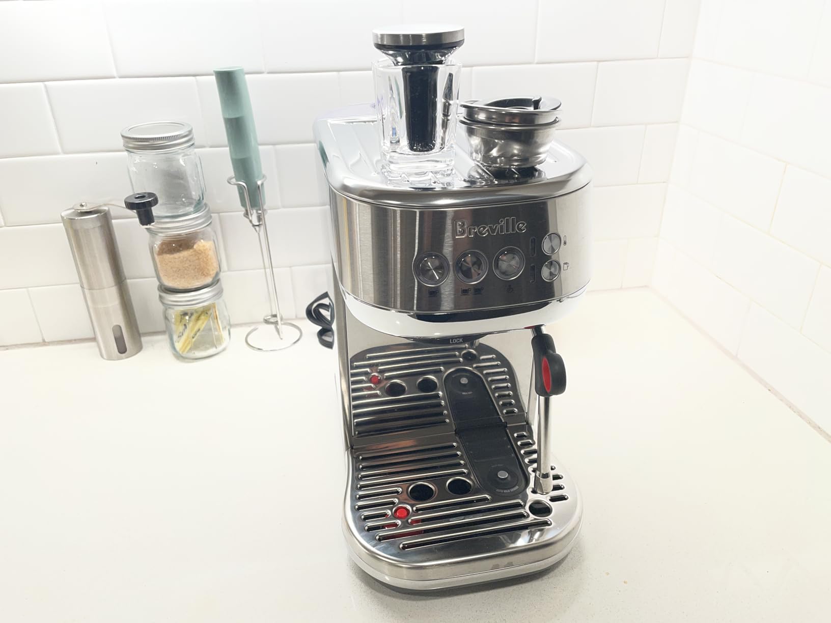 Breville BES500BSS Bambino Plus Espresso Machine, Brushed Stainless Steel | Make café-quality espresso, lattes and cappuccinos at home with this compact, semi-automatic coffee maker for home baristas customer photo 2
