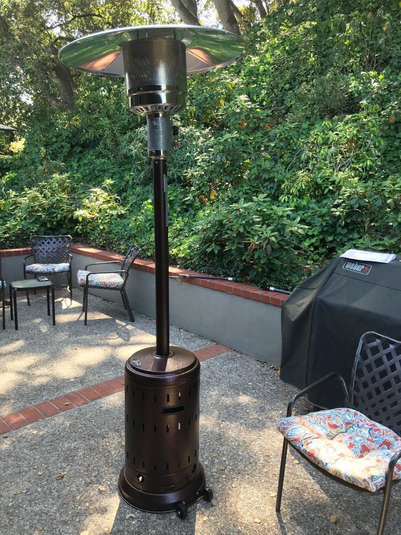 Fire Sense 62555 Patio Heater with Wheels, 46,000 BTU, Hammered Platinum | Electronic Ignition System, Portable Outdoor Propane Heater, All Seasons customer photo 2