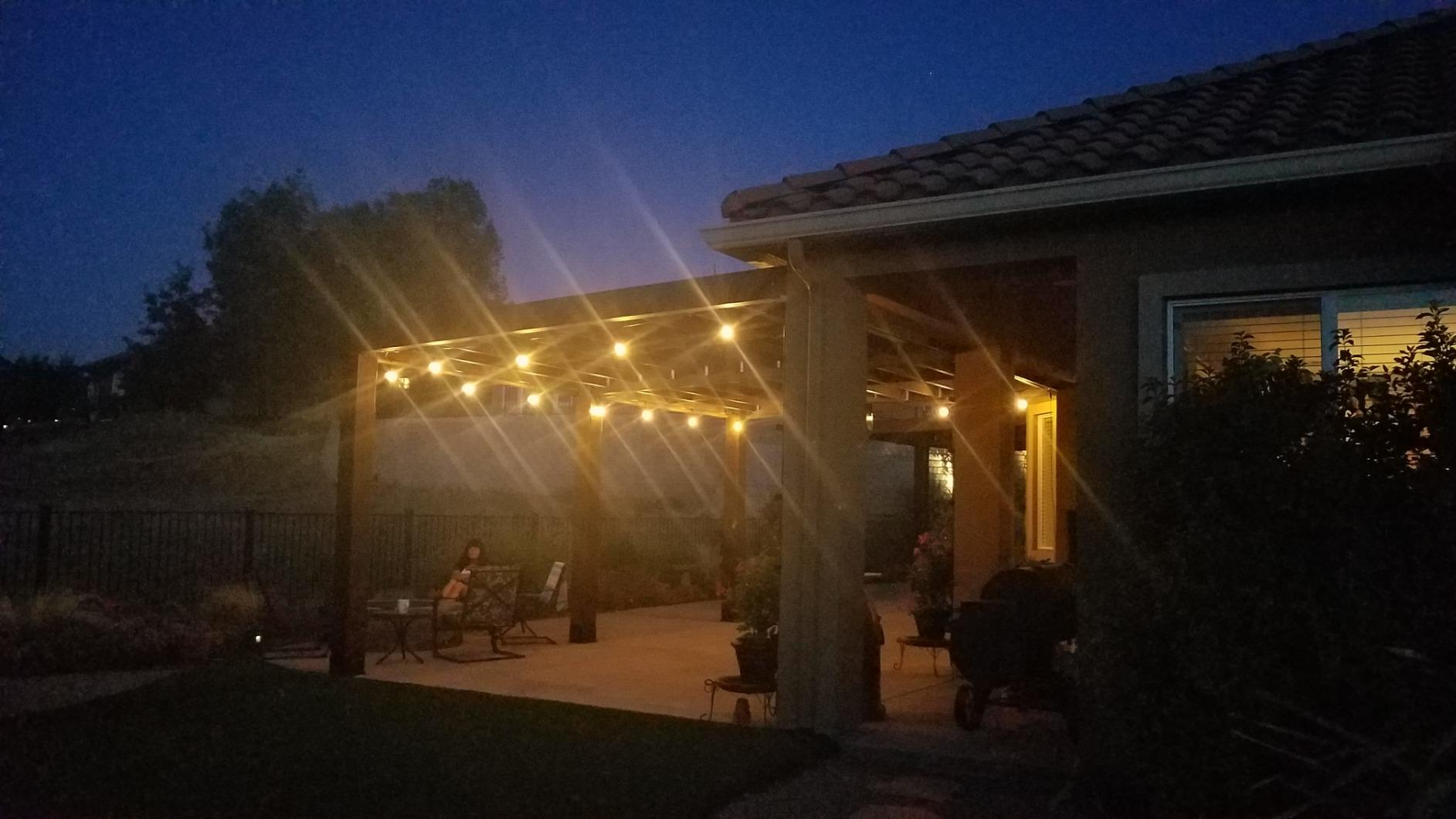 Brightech Ambience Pro - Waterproof LED Outdoor String Lights - 15 Hanging, Dimmable 2W Vintage Edison Bulbs - 48 Ft Commercial Grade Patio Lights Create Cafe Ambience in Your Backyard customer photo 1