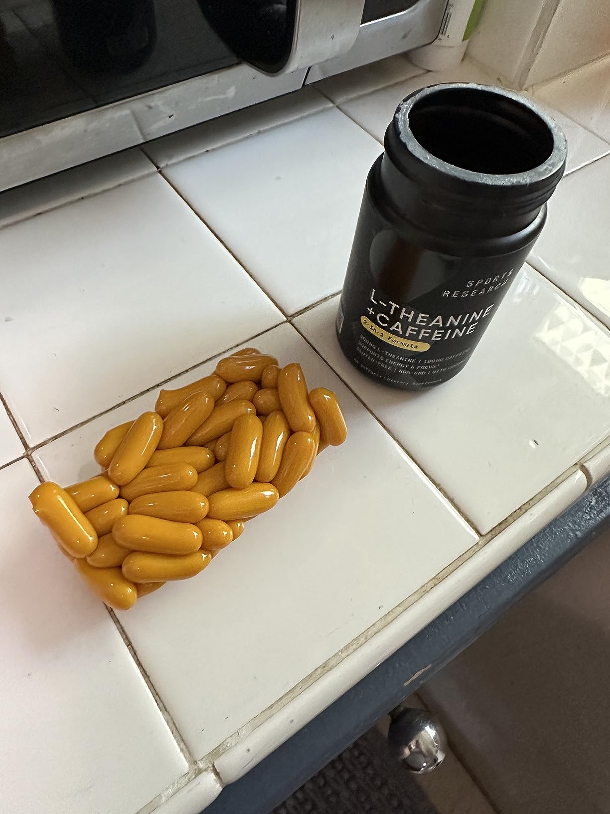 Sports Research L-Theanine + Caffeine Nootropic Supplement - 60 Softgels | Double Strength L-Theanine 200mg & Organic Caffeine 100mg w/Coconut MCT Oil for Focused Energy - 60 Servings customer photo 2
