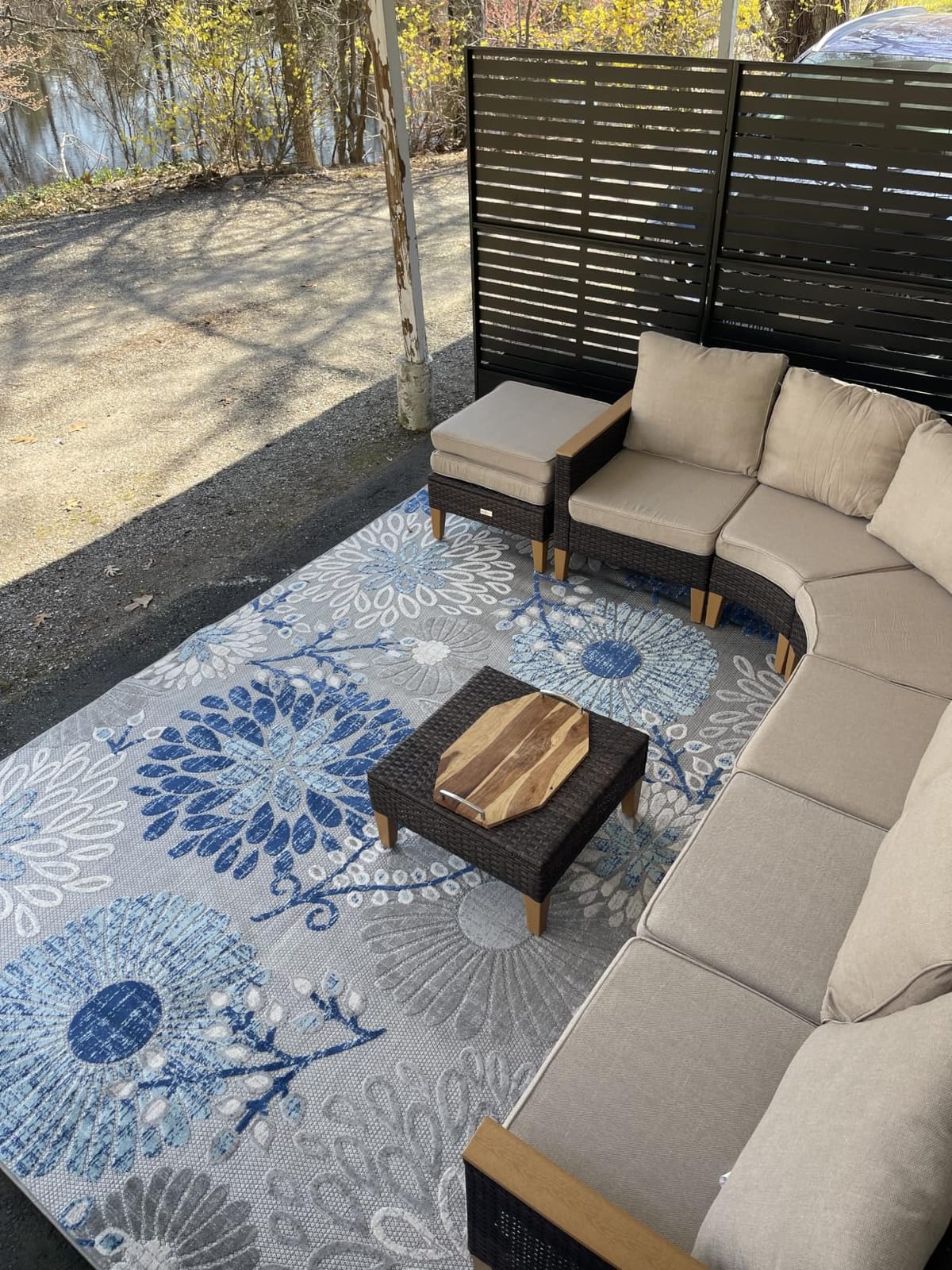 SAFAVIEH Washable Rug Outdoor Cabana Collection - 8' x 10', Cream & Red customer photo 2