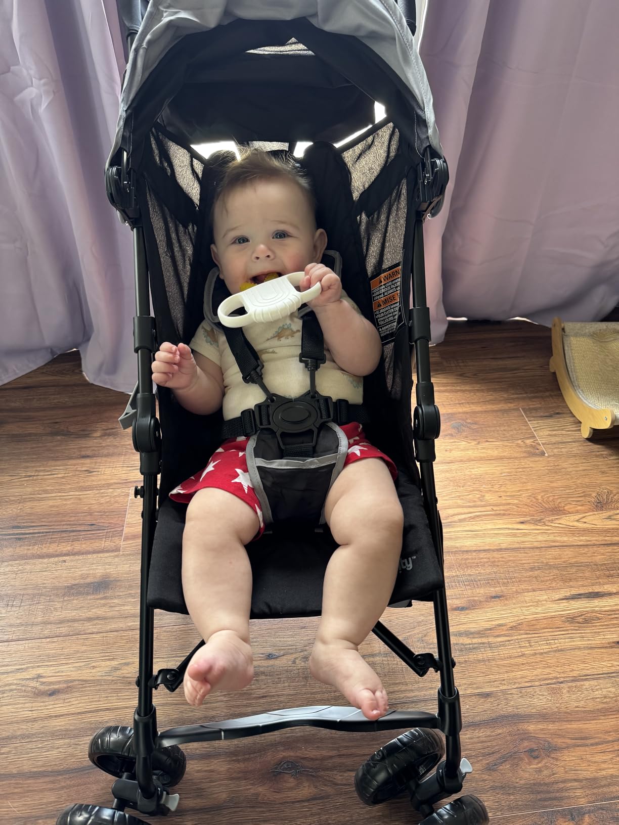 Ingenuity 3D Mini Convenience Stroller - Lightweight Stroller with Compact Fold, Multi-Position Recline, Canopy with Pop Out Sun Visor - Umbrella Stroller for Travel, Gray customer photo 1
