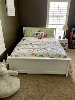 Max & Lily Twin Bed, Wood Bed Frame with Headboard for Kids with Trundle, Slatted, Blue customer photo 2