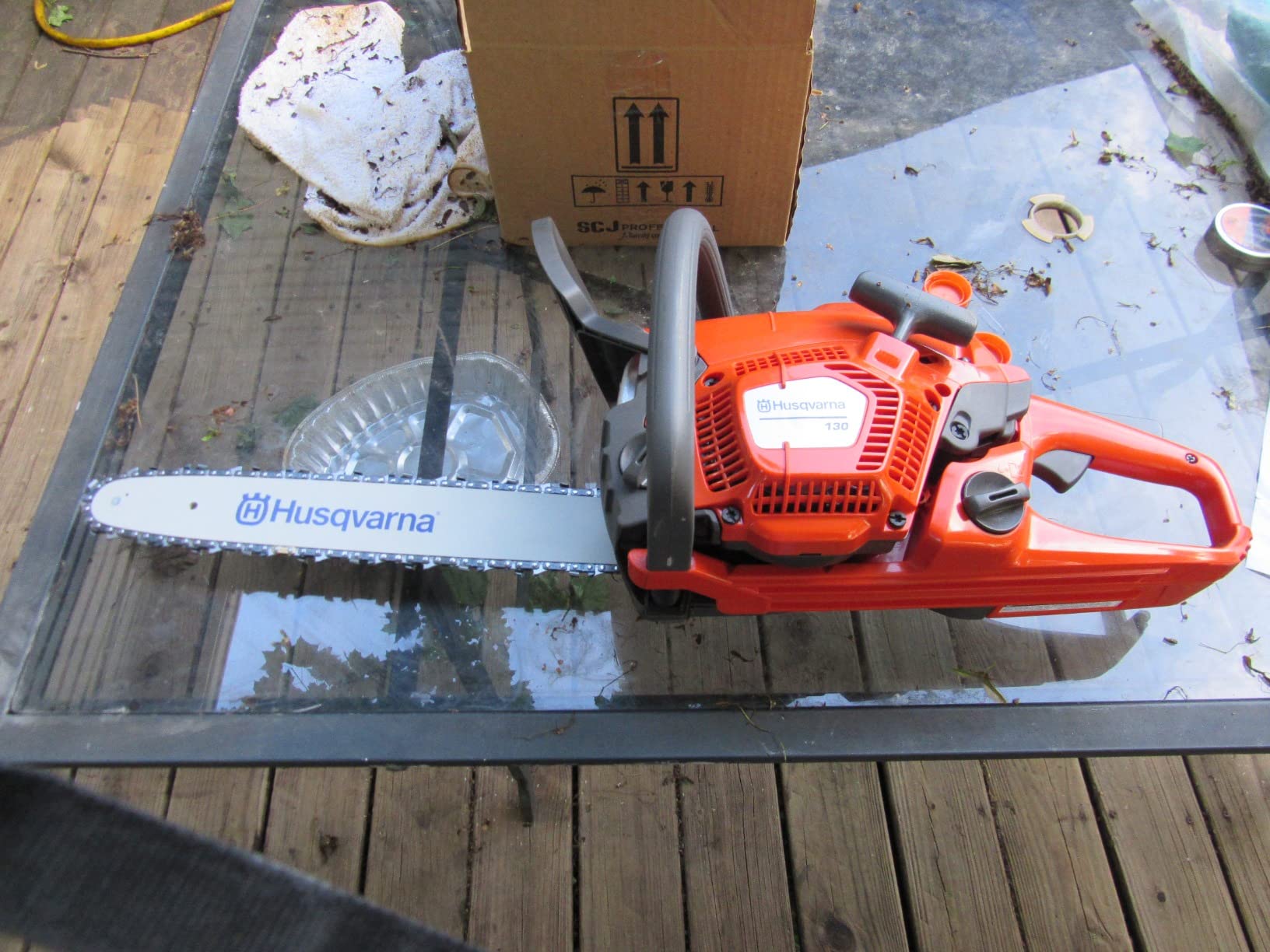 Husqvarna 130 Gas Powered Chainsaw, 38-cc 2-HP, 2-Cycle X-Torq Engine, 16 Inch Chainsaw with Automatic Oiler, For Wood Cutting and Tree Pruning, Gifts For Men customer photo 2