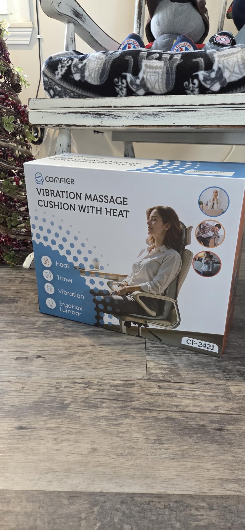 COMFIER Vibration Back Massager with Heat, 10-Motor Massage Seat Cushion for Chair, Graphene Heated Massage Chair Pad for Back, Lumbar & Thighs, 5 Modes, 3 Intensities, Home Office Recliner Gift customer photo 1