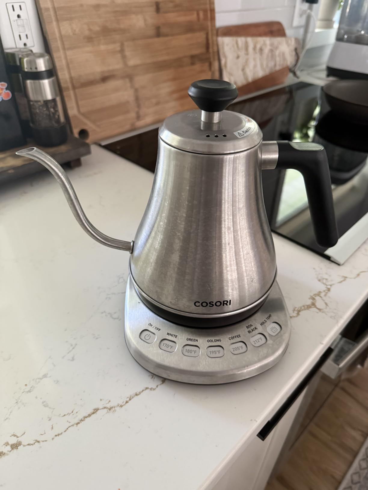 Cosori Gooseneck Electric Kettle with Temperature Control, 0.8L, No Plastic Contact with Water, 5 Presets, 60-Min Keep Warm, Pour Over Coffee & Tea, Stainless Steel Interior, 1200W customer photo 1
