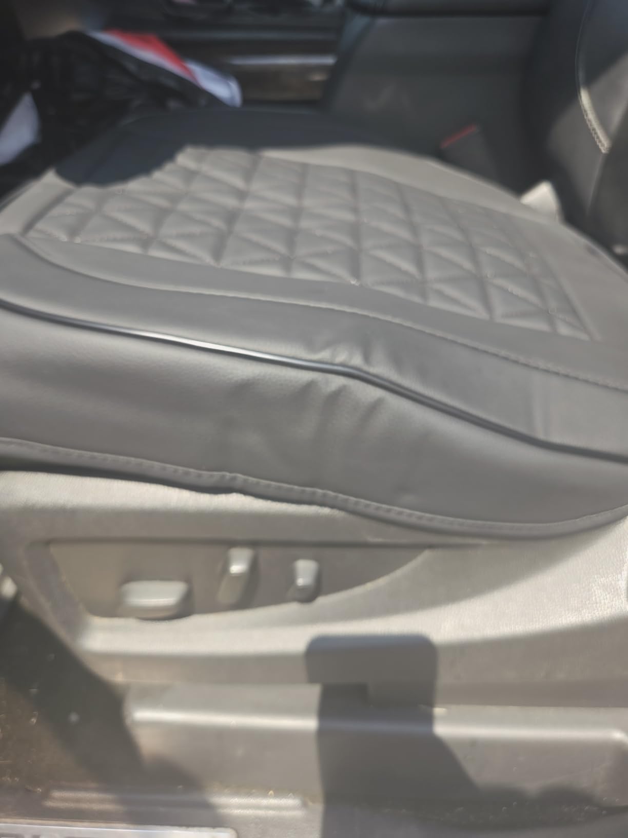 Black Panther Luxury Faux Leather Car Seat Cover Front Bottom Seat Cushion Cover, Anti-Slip and Wrap Around The Bottom, Fits 95% of Vehicles (Black) customer photo 1