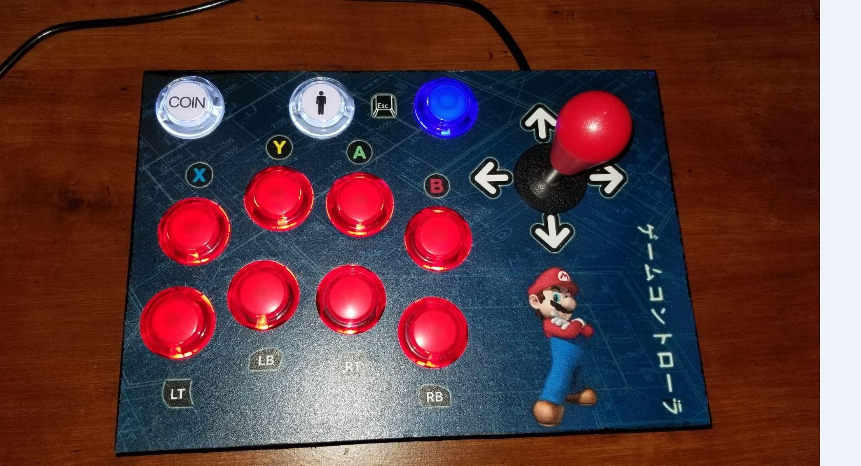 Fosiya LED Arcade Joystick Buttons Kit Ellipse Oval Style 8 Ways Joystick + 20 x LED Arcade Buttons for 2 Player Video Games Standard Controllers All Windows PC MAME Raspberry Pi Red + Blue Kits customer photo 2