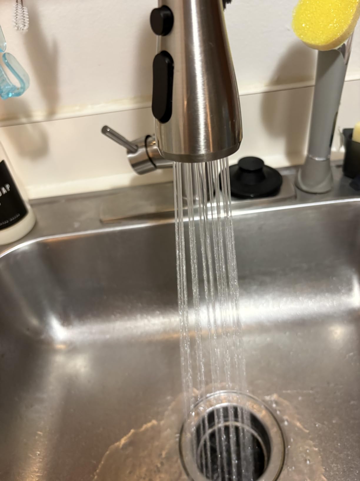 FORIOUS Kitchen Faucets Pull Down Sprayer, Stainless Steel, Brushed Nickel | Classic High Arc, Single Handle Kitchen Sink Faucet, Deck Plate for 1 or 3 Hole, Suitable for Farmhouse Camper Laundry Rv Bar customer photo 2