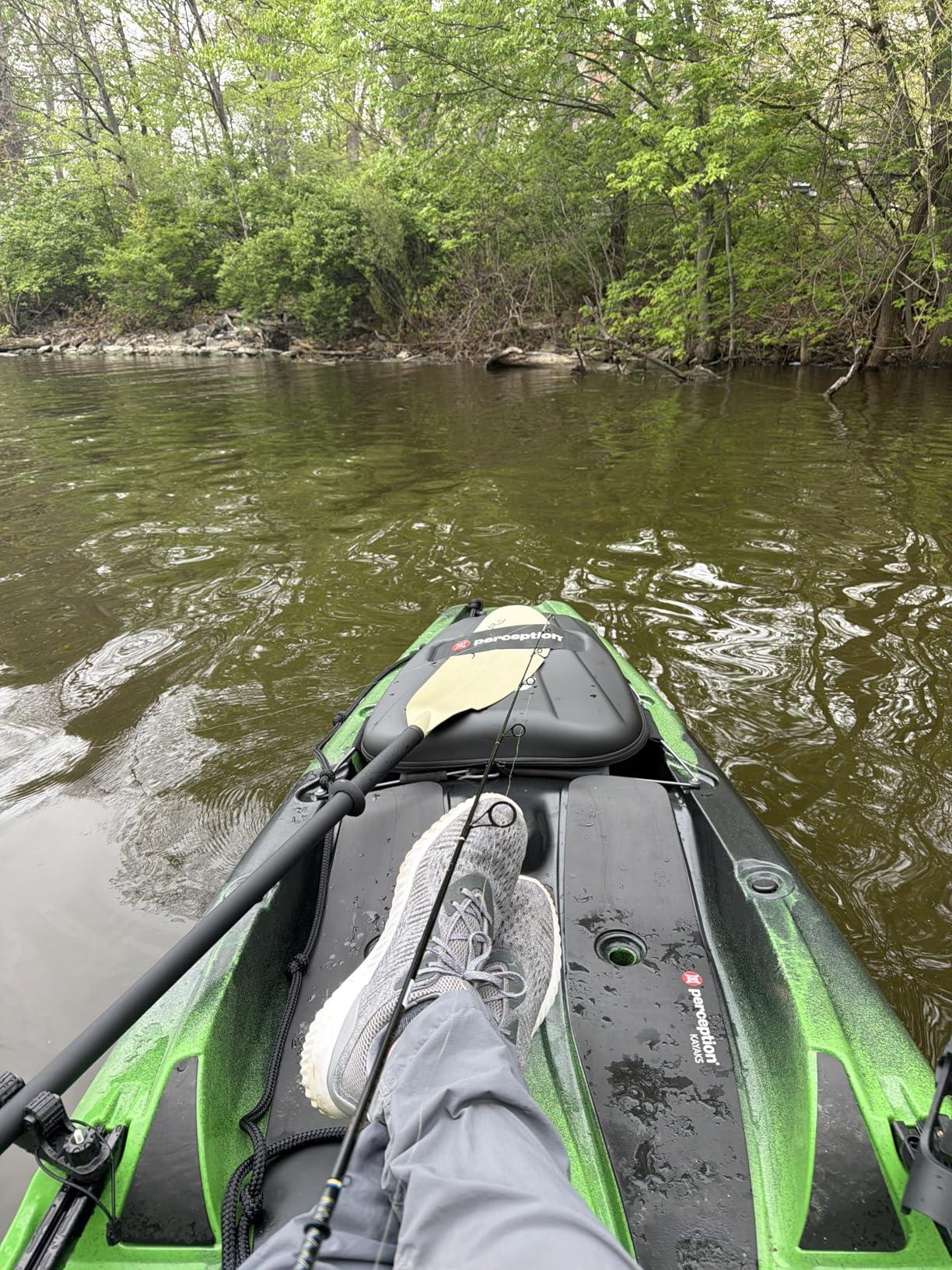 Perception Kayaks Outlaw 11.5 | Sit on Top Fishing Kayak | Fold Away Lawn Chair Seat | 4 Rod Holders | Integrated Tackle Trays | 11' 6