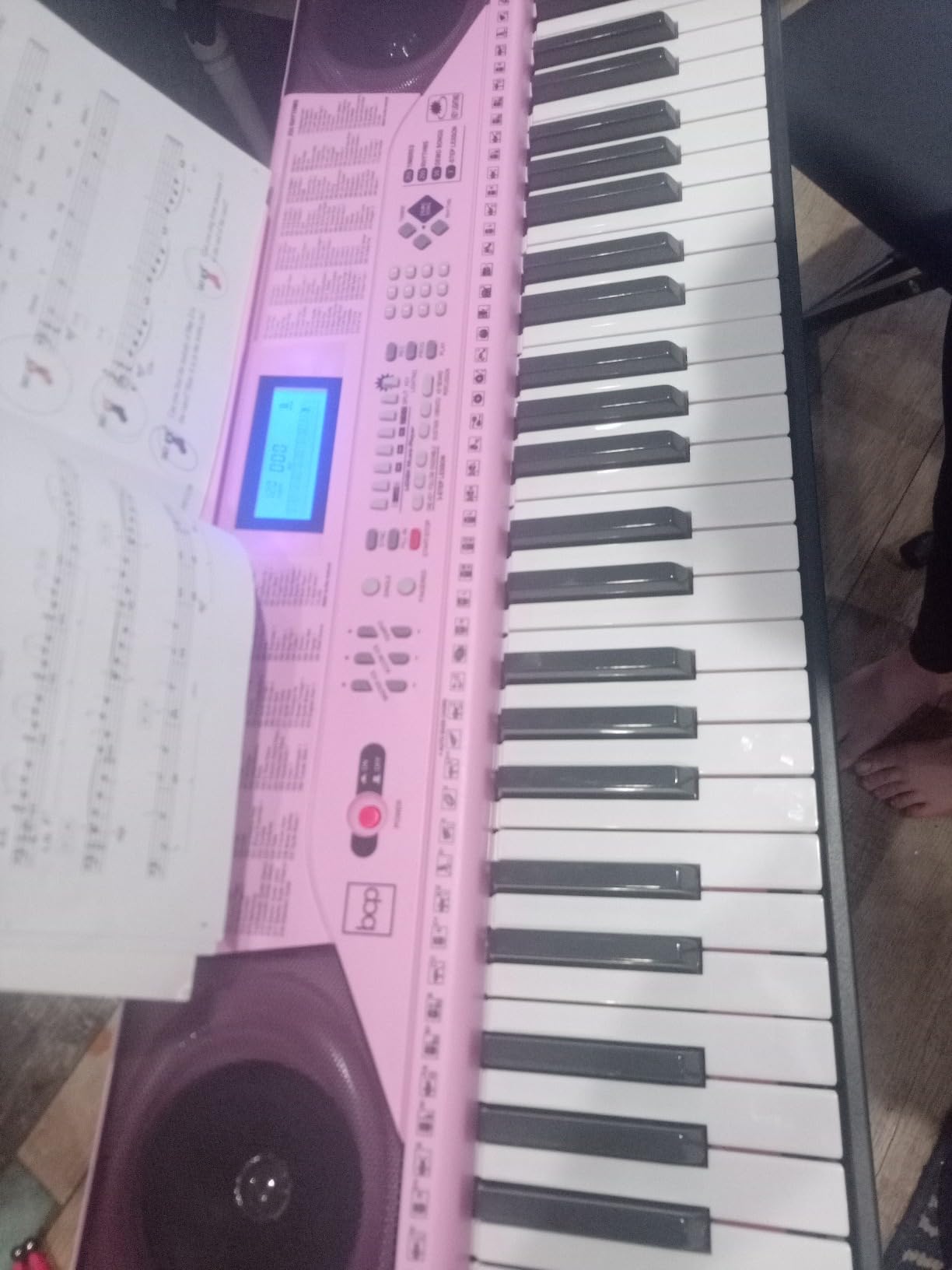 Best Choice Products 61-Key Beginners Complete Electronic Keyboard Piano Set w/Lighted Keys, LCD Screen, Headphones, Stand, Bench, Teaching Modes, Note Stickers, Built-In Speakers - Black customer photo 2