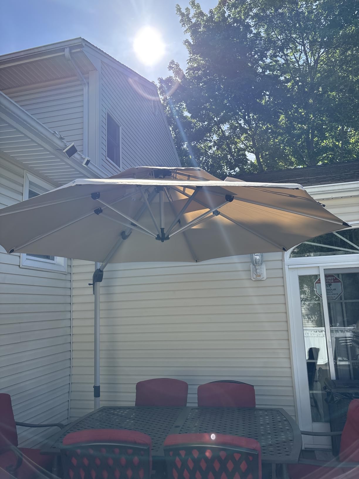 PURPLE LEAF Cantilever Patio Umbrella 10 FT Wind Resistant Canopy Navy Blue customer photo 1