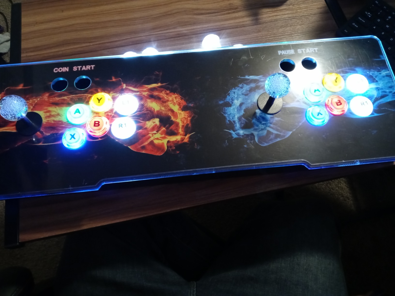 SJ@JX Arcade 2 Player Game Controller Stick DIY Kit LED Buttons with Logo MX Microswitch 8 Way Joystick USB Encoder Cable for PC MAME Raspberry Pi Color Mix customer photo 1