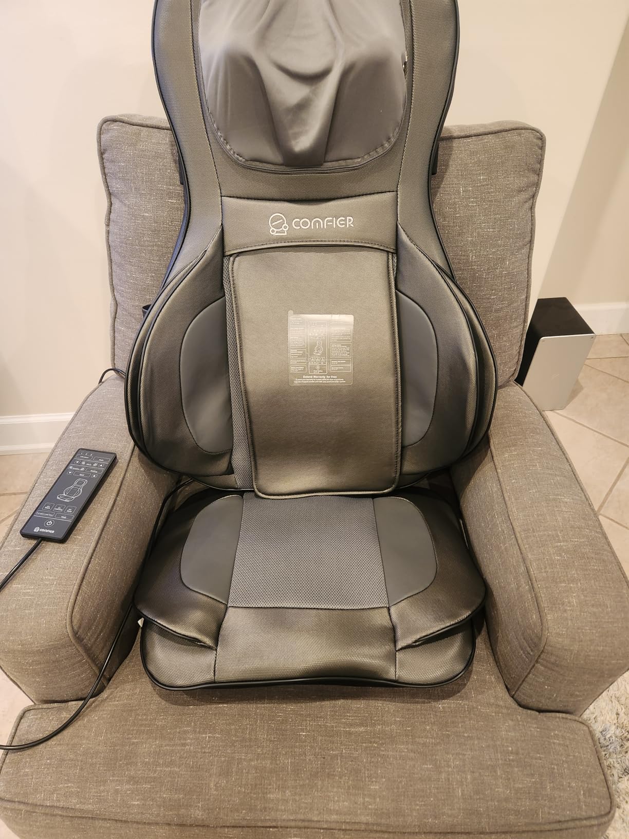 COMFIER Shiatsu Neck and Back Massager with Heat, Massage Chair Pad with Adjustable Neck, Rolling & Spot Back Massage, 3-Level Compression and Seat Vibration for Home Office Chairs customer photo 2