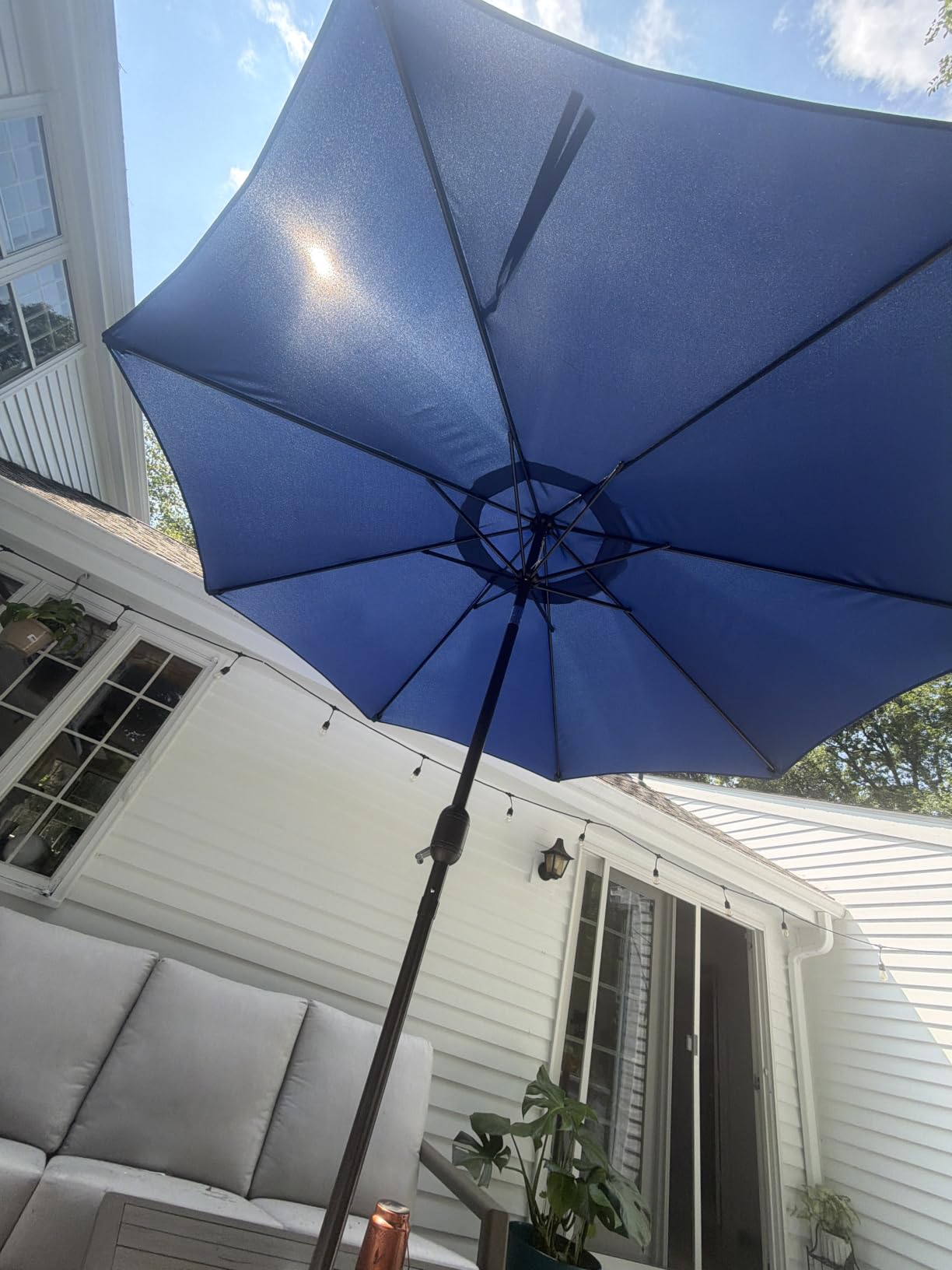 Blissun 9' Outdoor Patio Umbrella, Outdoor Table Umbrella, Yard Umbrella, Market Umbrella with 8 Sturdy Ribs, Push Button Tilt and Crank customer photo 1