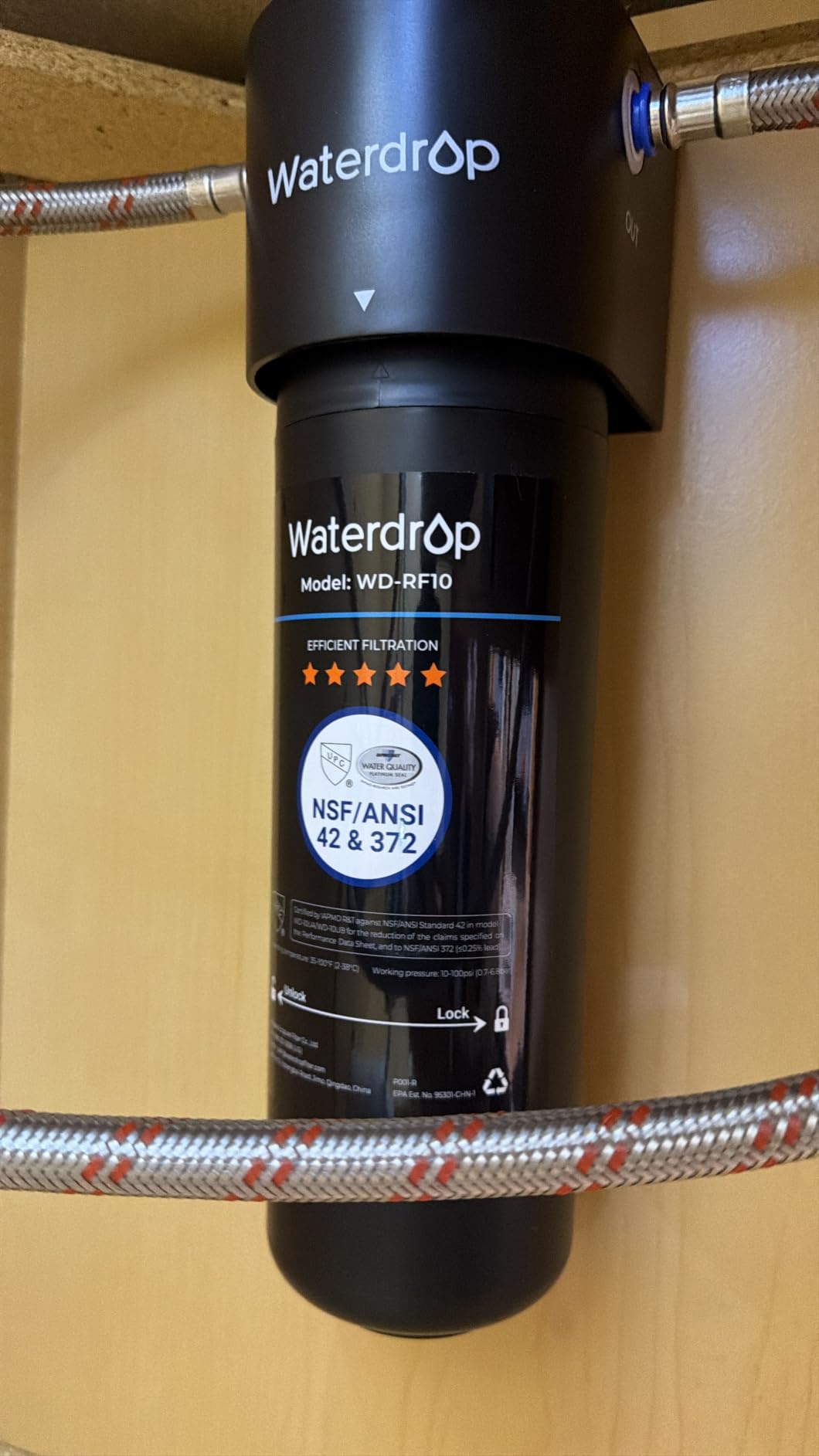 Waterdrop 10UA Under Sink Water Filter System, NSF/ANSI 42 Certified 1 Year | Reduces PFAS, PFOA/PFOS, Lead, Chlorine, Bad Taste & Odor, Connects Directly to Your Faucet customer photo 1