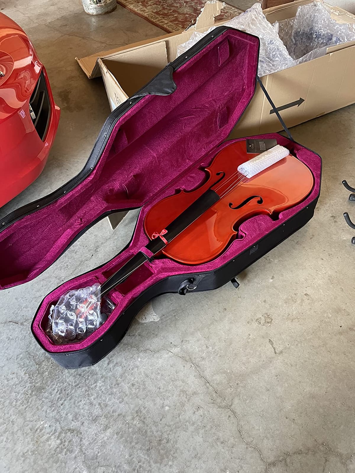 Cecilio 4/4 Full Size Cello with Hard & Soft Case, Stand, Bow, Rosin, Bridge and Extra Set of Strings, CCO-100 customer photo 1