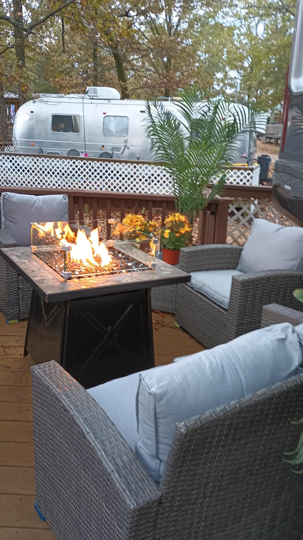 Patio Furniture Set, 4 Piece Outdoor Patio Conversation Set, All-Weather PE Rattan Wicker Sectional Patio Sofa Set with Tempered Glass Coffee Table, Brown customer photo 1
