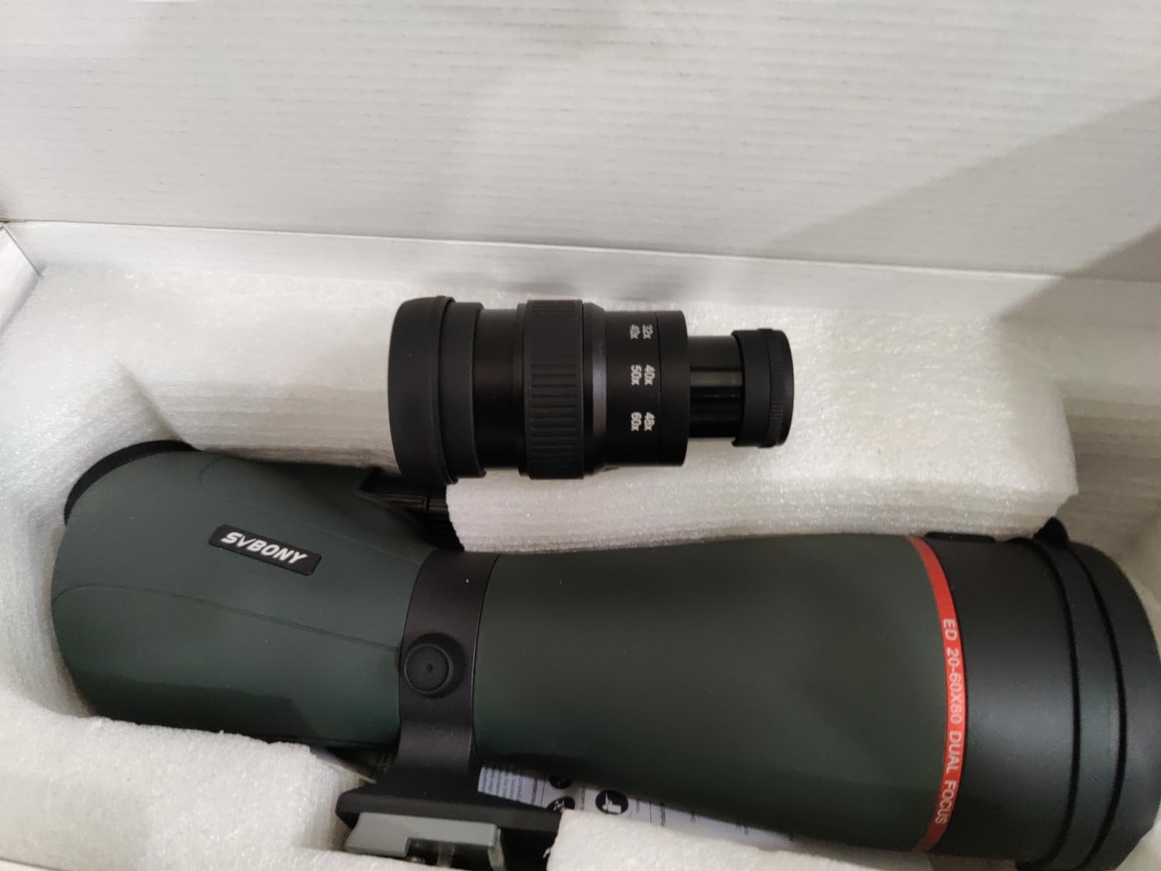 SVBONY SV406P 20-60x80 Angled ED Spotting Scopes, ED Dual Focus Spotter Scope for Bird Watching, IPX7 Waterproof Spotting Scopes for Wildlife Viewing, Compatible with SC001 WiFi Camera customer photo 1