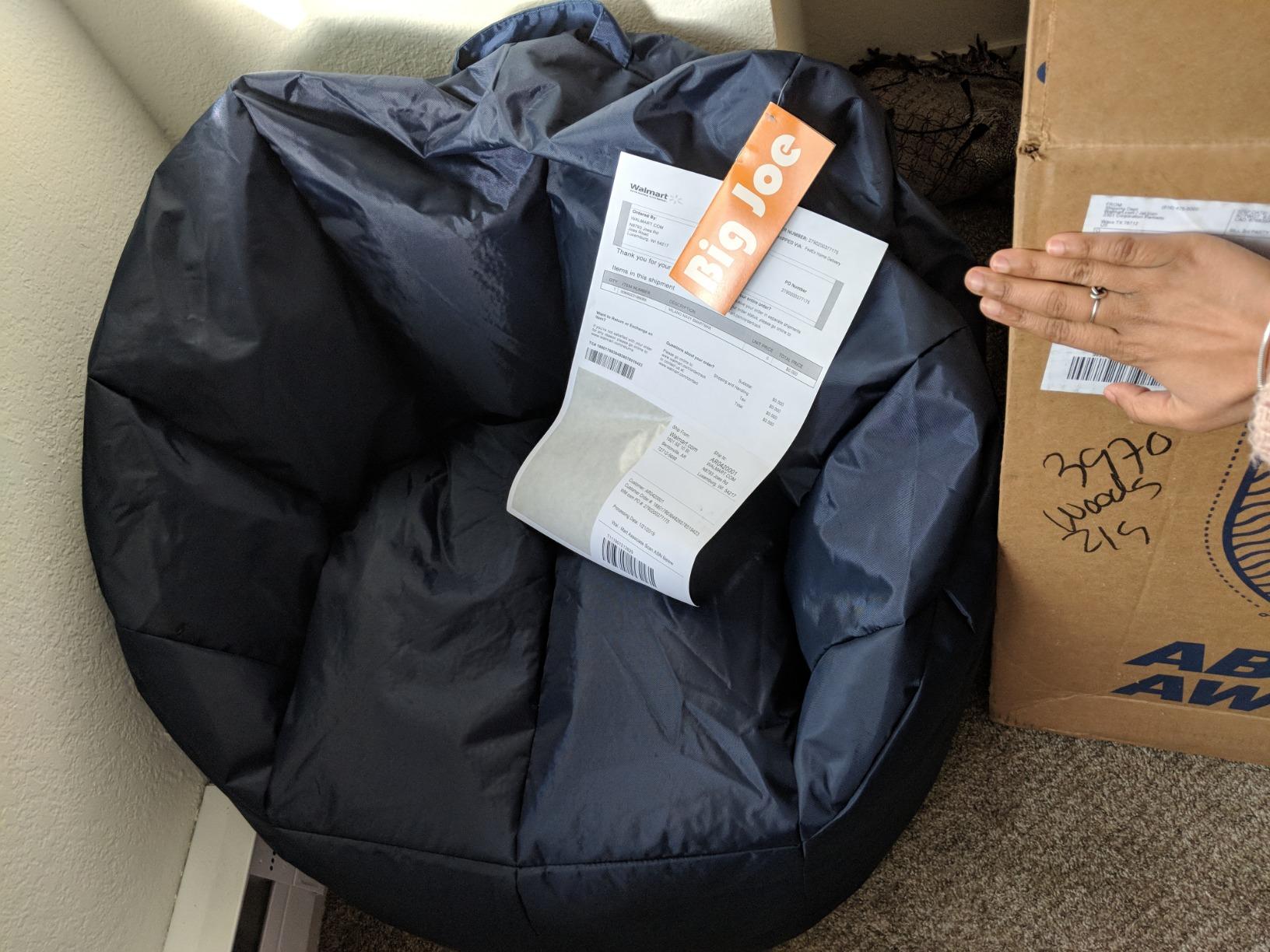 Big Joe Milano Bean Bag Chair for Kids, Teens, Adults, Durable Easy-Clean Navy Smartmax customer photo 2