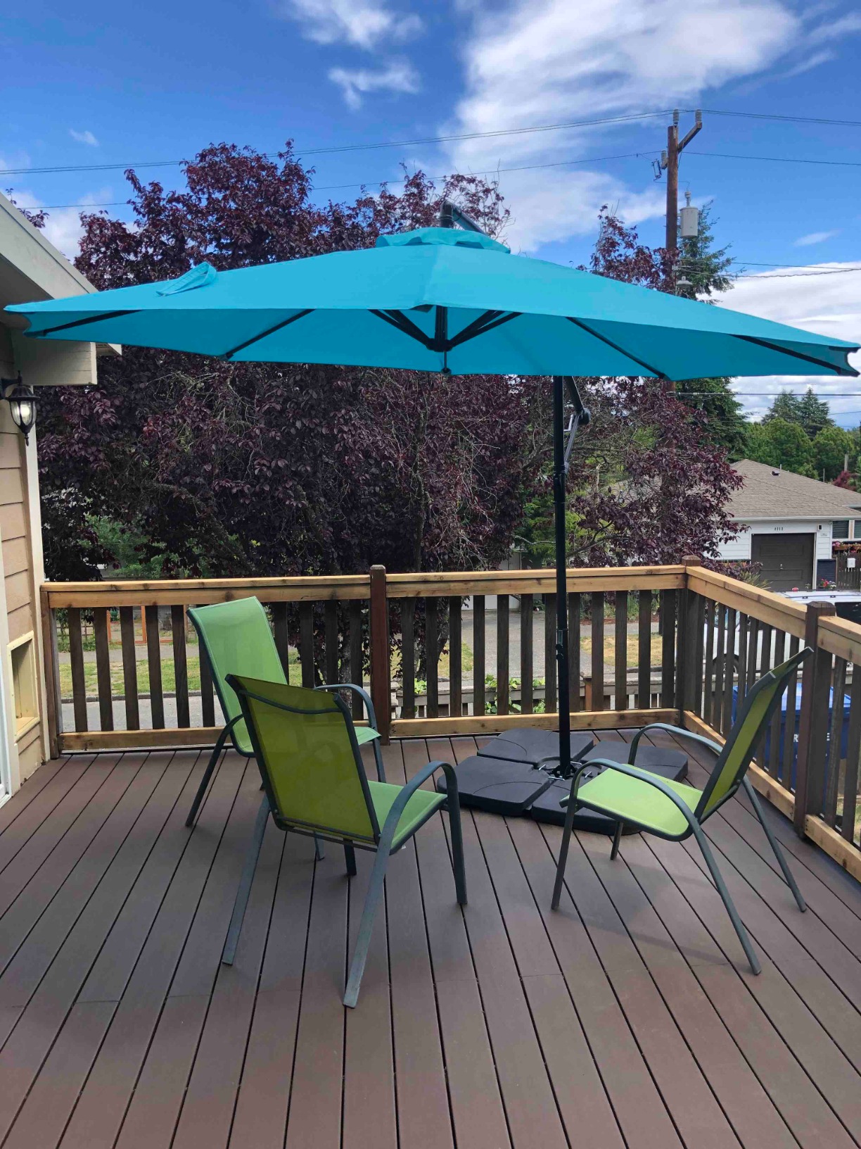 Best Choice Products 10ft Offset Cantilever Hanging Market Patio Umbrella, 8 Sturdy Ribs, Easy Adjustment - Sky Blue customer photo 2
