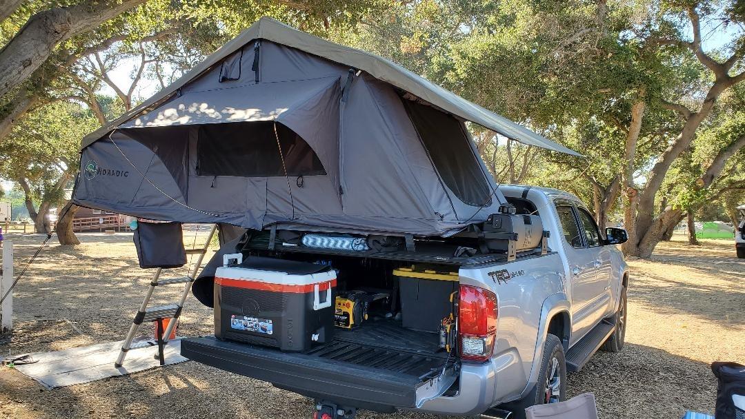 Extended Soft Shell Rooftop Tent, 2-Person - Overland Vehicle Systems HD Nomadic 2 - Grey Body & Green Rainfly customer photo 2