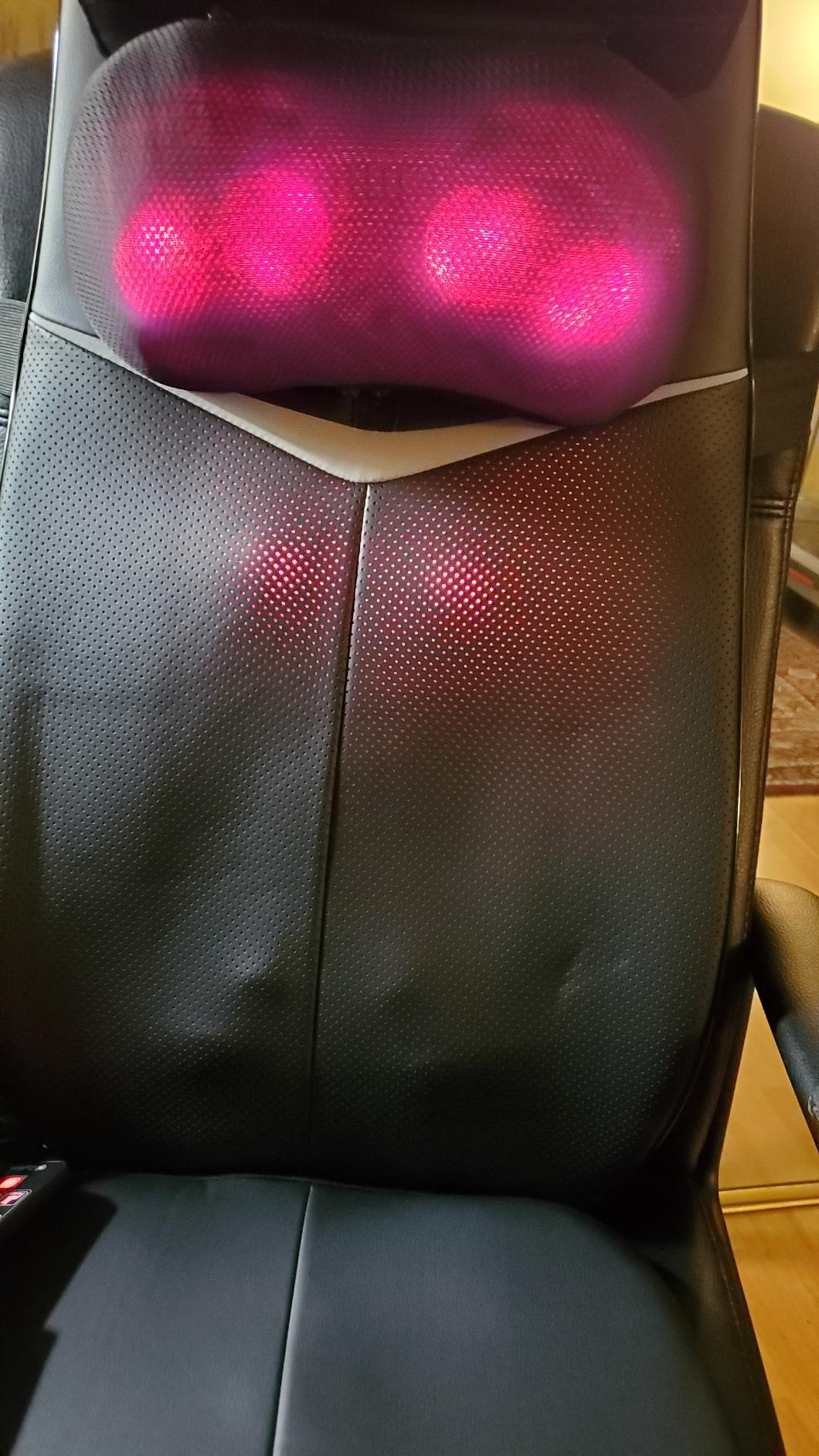 Zyllion Shiatsu Neck and Back Massager for Chair with Heat, ZMA-33 | 3D Electric, Full Body, Deep Tissue Kneading, Massage Pad Cushion, Muscle Pain Relief, Seat Vibration, Remote Control, Black customer photo 2