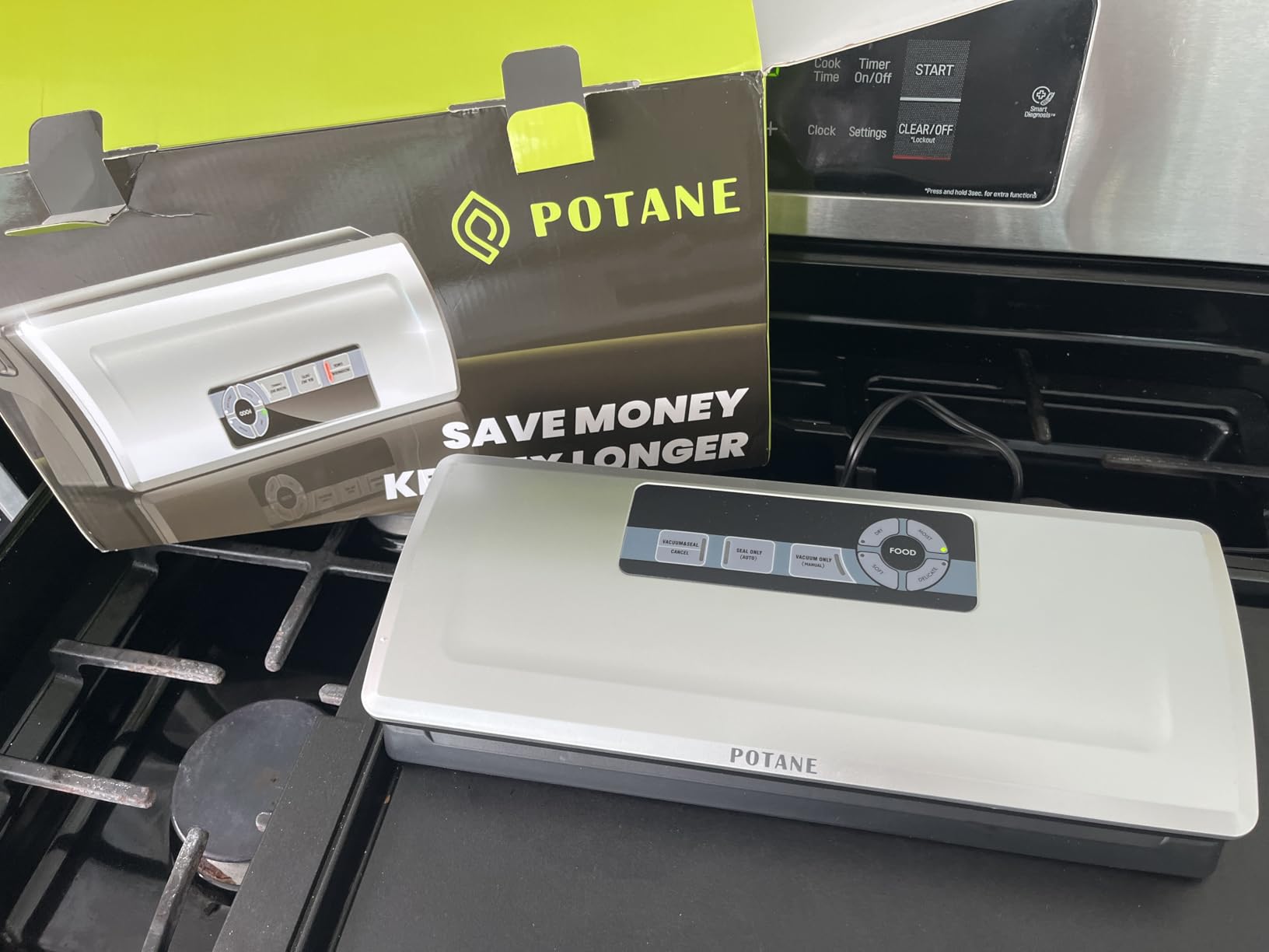 POTANE Precision Vacuum Sealer Machine, Powerful Pro Vacuum Food Sealer, 8-in-1 Easy Presets, 4 Food Modes, Dry&Moist&Soft&Delicate with Starter Kit, Compact Design (Silver) customer photo 1