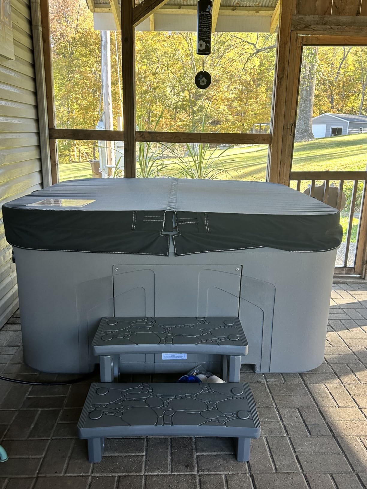Lifesmart 4-Person Plug & Play Square Hot Tub Spa with 13 Jets, 1.0 HP Pump, Thermal Cover and LED Light, Outdoor Spa, Taupe customer photo 1