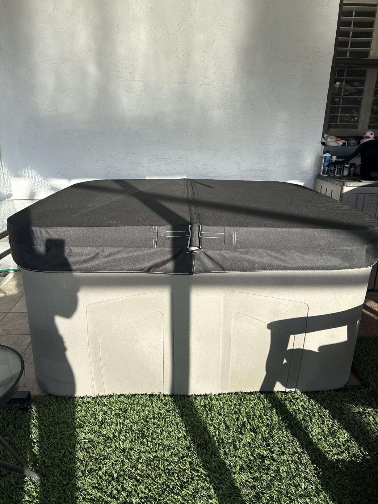 Lifesmart 4-Person Plug & Play Square Hot Tub Spa with 13 Jets, 1.0 HP Pump, Thermal Cover and LED Light, Outdoor Spa, Taupe customer photo 2