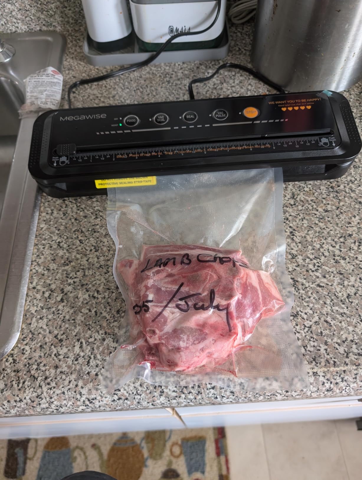 MegaWise Vacuum Sealer Machine | 80kPa Suction Power | Vac Seal Machine | Bags and Cutter Included | Compact One-Touch Automatic with External Vacuum System | Dry Moist Fresh Modes for All Saving needs customer photo 2