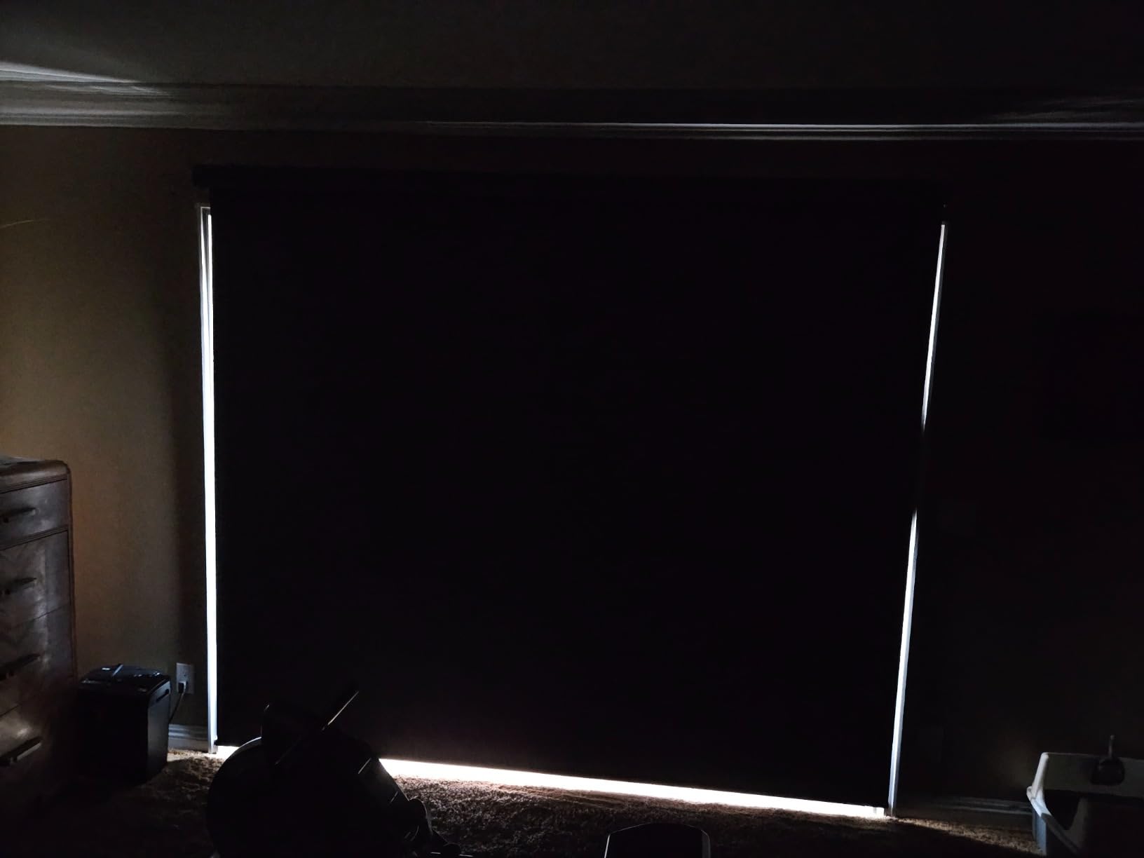 Graywind Motorized Roller Shades Work with Alexa Google Smart Blackout Shades with Remote Insulated Triple Weaved Fabric Window Blinds with Valance for Smart Home Office, Customized Size (Dark Grey) customer photo 1