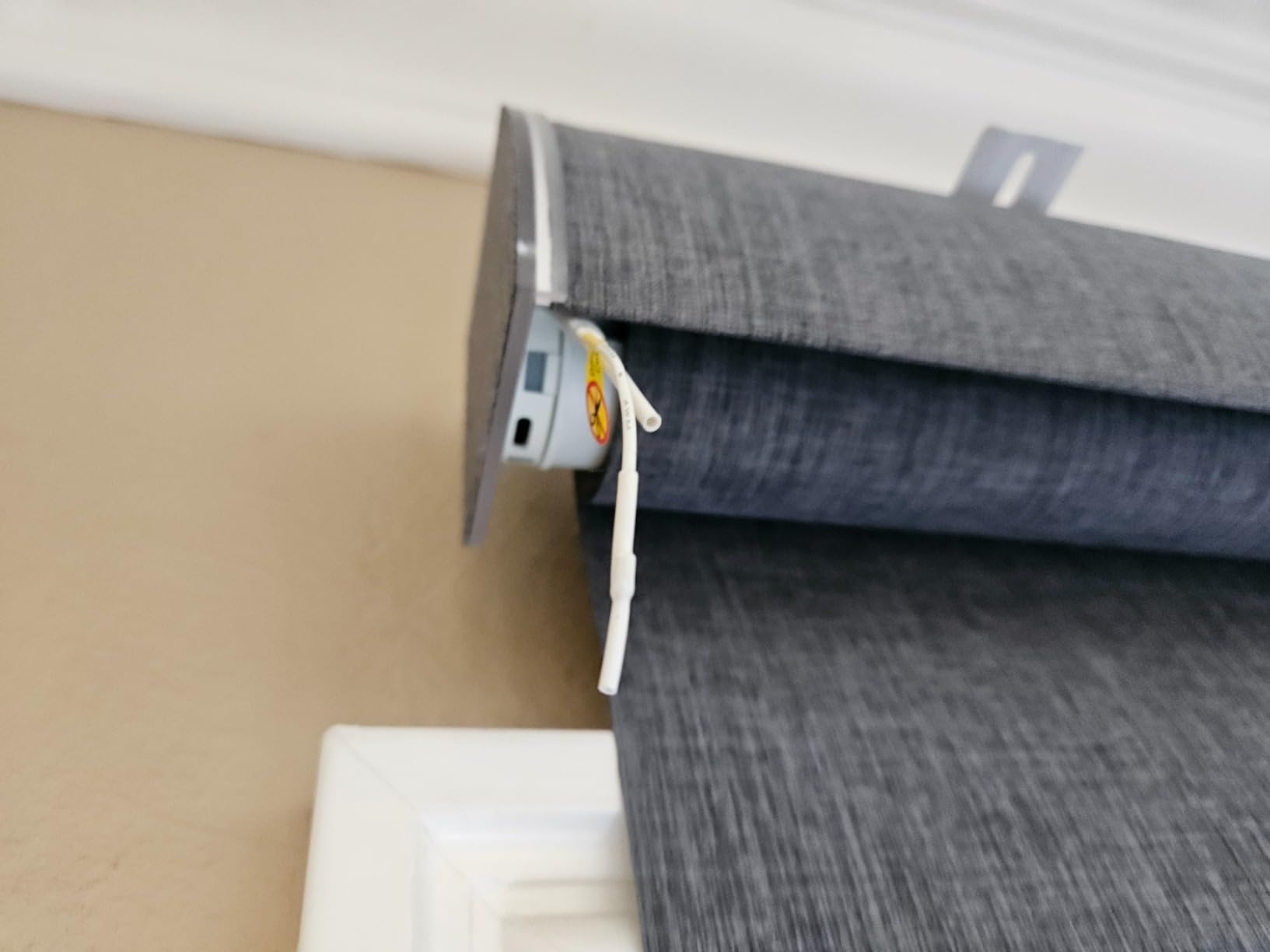 Graywind Motorized Roller Shades Work with Alexa Google Smart Blackout Shades with Remote Insulated Triple Weaved Fabric Window Blinds with Valance for Smart Home Office, Customized Size (Dark Grey) customer photo 2