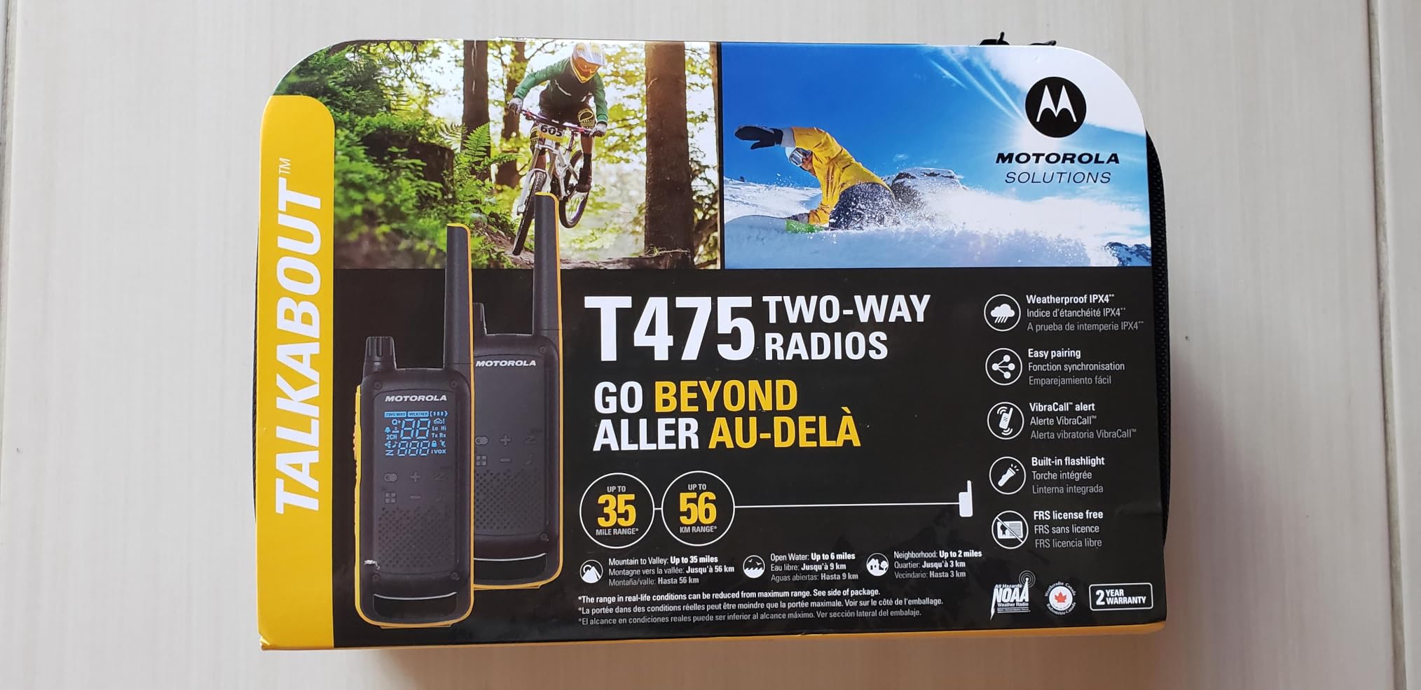 Motorola Talkabout T475 Extreme Two-Way Radio Black/Yellow Rechargeable Two Pack customer photo 1