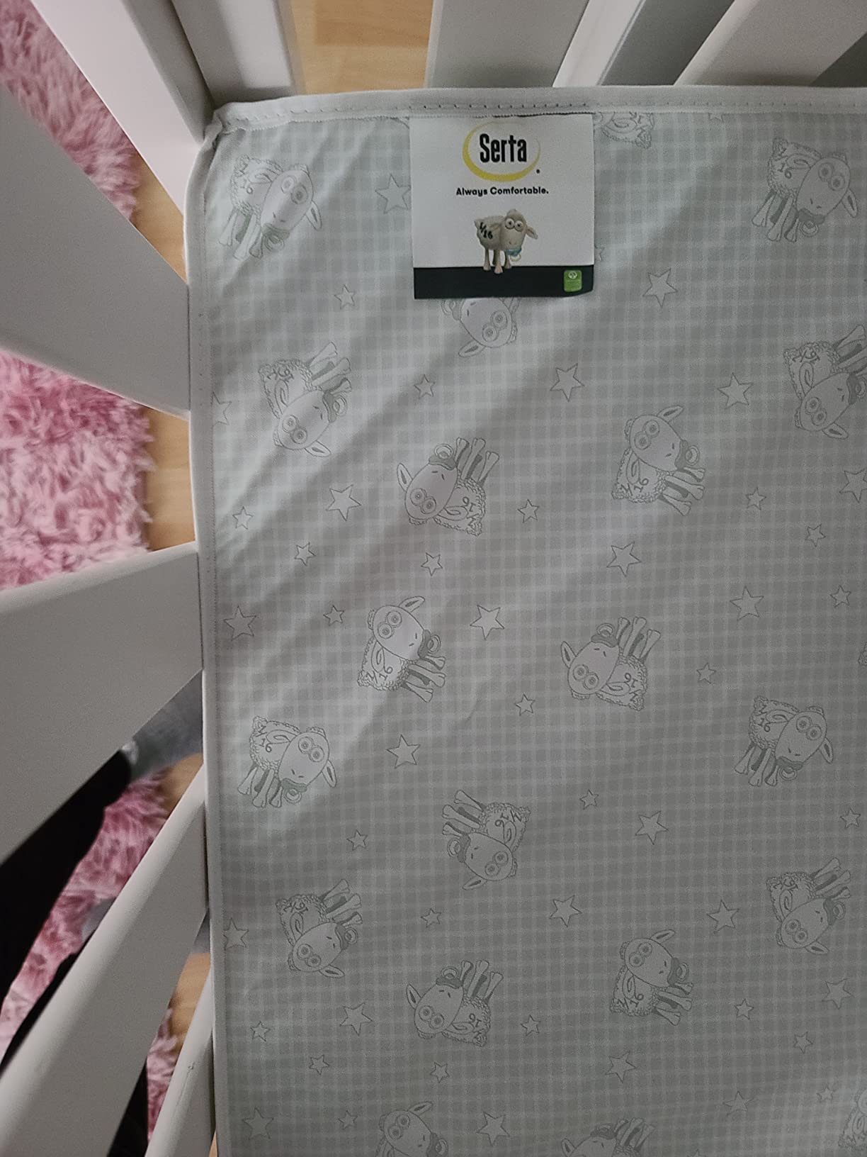 Serta Perfect Slumber Dual Sided Crib and Toddler Mattress - Waterproof - Hypoallergenic - Premium Sustainably Sourced Fiber Core - GREENGUARD Gold Certified (Non-Toxic) - 7 Year Warranty - Made in USA customer photo 1