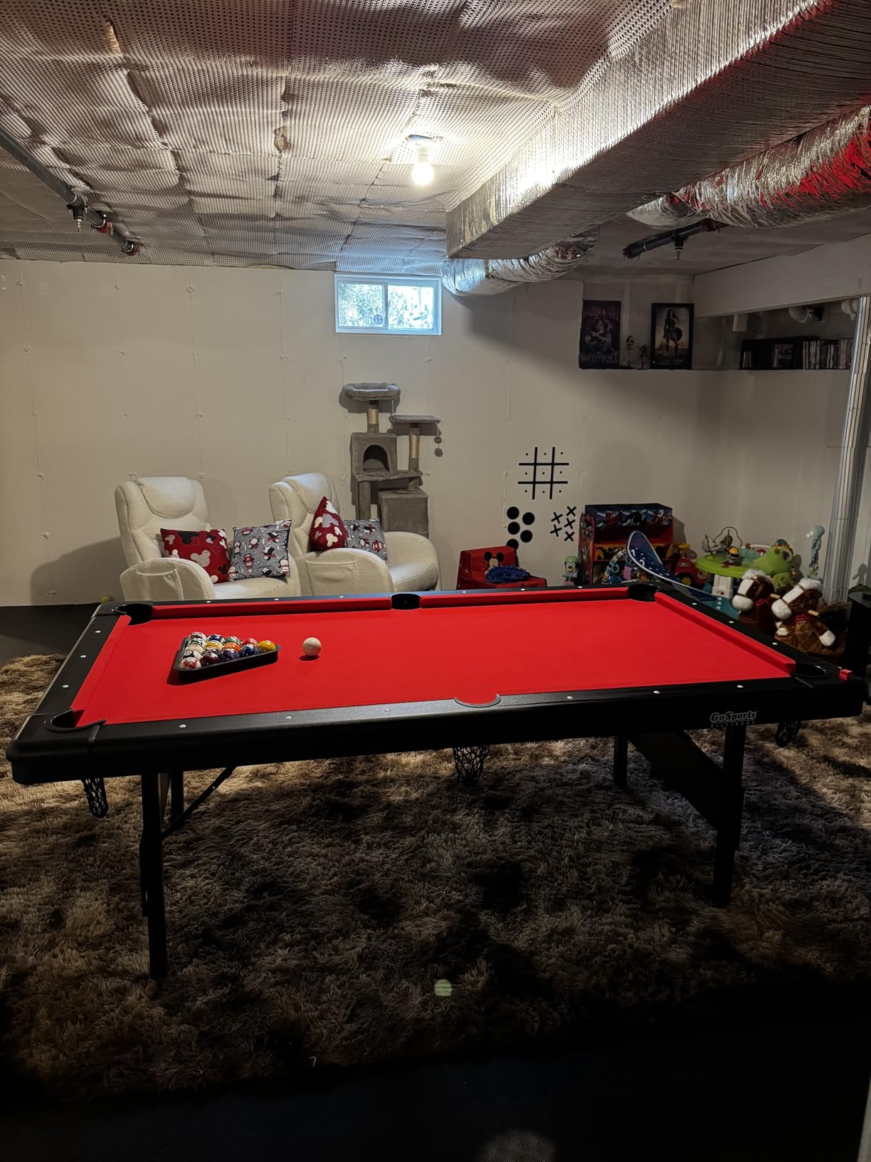 GoSports Billiards Game Table - Foldable Design, Includes Full Set of Pool Balls, 2 Cue Sticks, Chalk, and Felt Brush customer photo 2