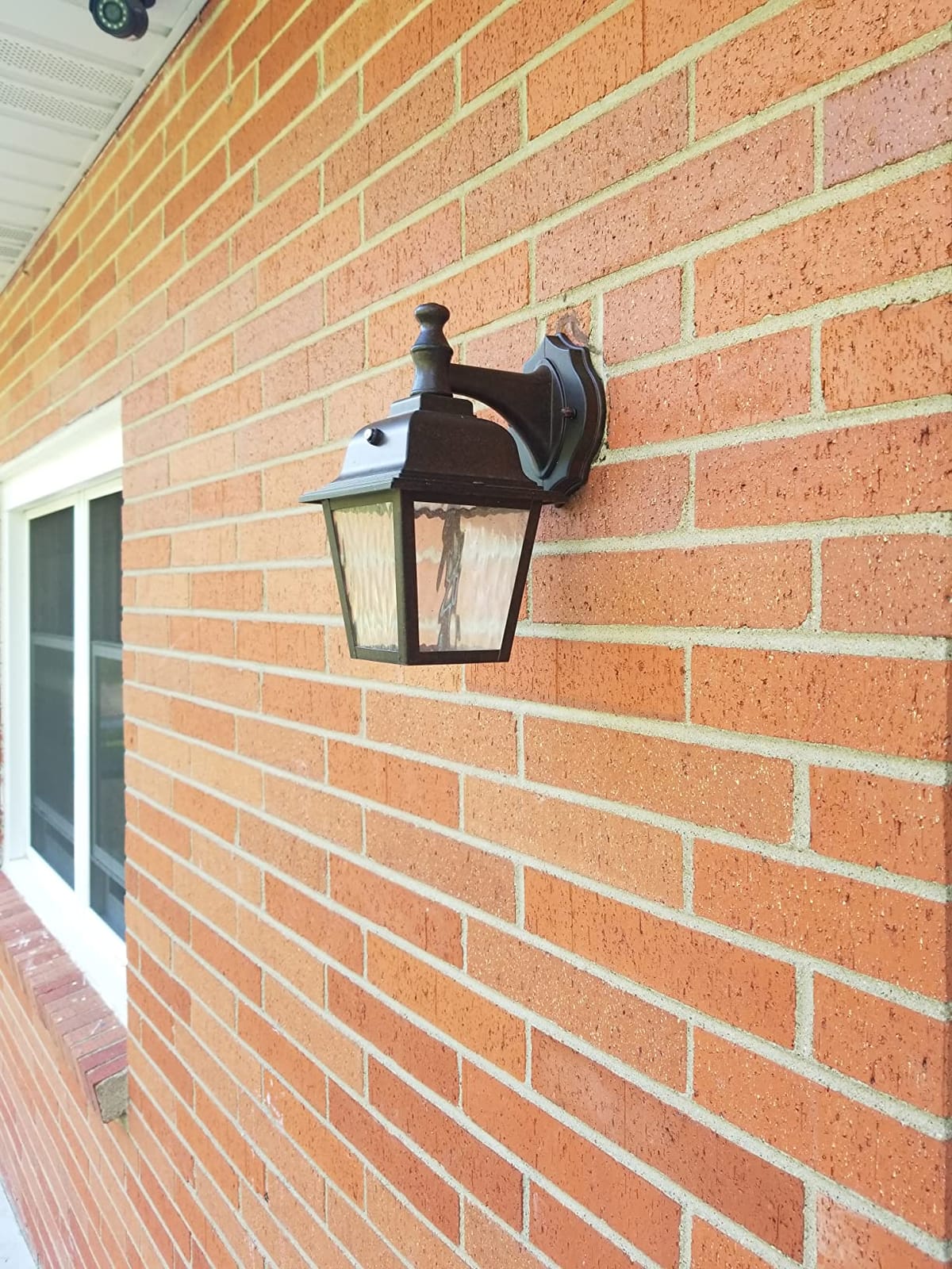 Maxxima LED Black Outdoor Wall Light, Photocell Sensor, 875 Lumens, 3000K | Warm White, Clear Water Glass, Dusk to Dawn Sensor, Porch Lantern, Exterior Decorative Light customer photo 2