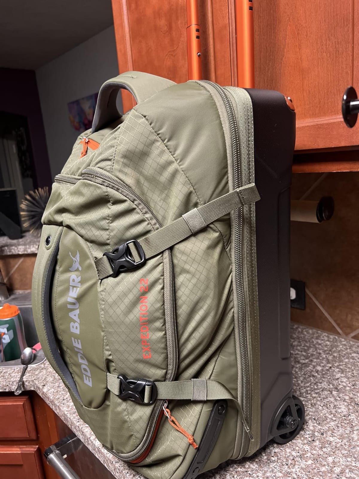 Eddie Bauer Expedition Rolling Duffel Bag with Wheels | Travel | Check-In | Luggage | Rugged | Durable - Dark Thyme, 30