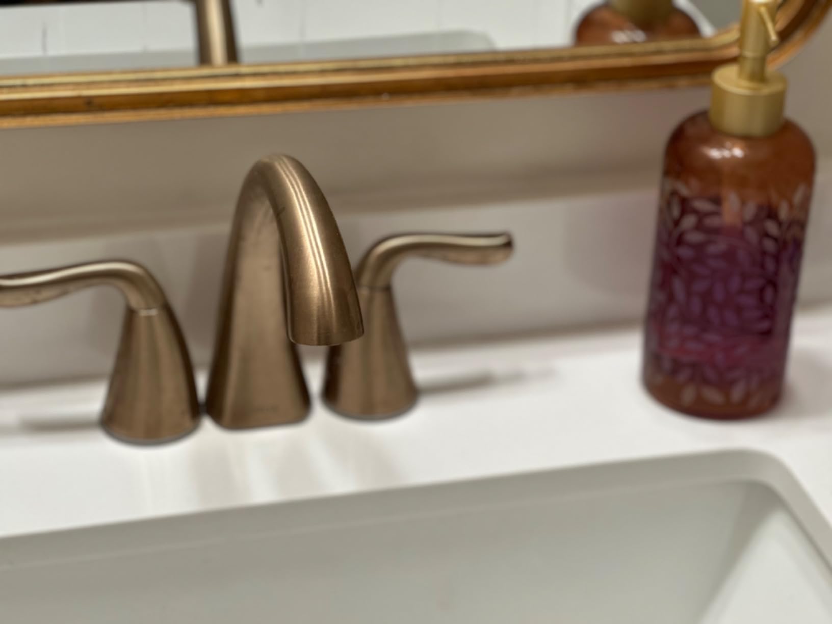 Delta Arvo Brushed Nickel Faucet 3 Hole, 8 Inch Widespread Bathroom Sink Faucet for Vanity, Push-Pop Drain Assembly, Spotshield Stainless 35840LF-SP customer photo 2