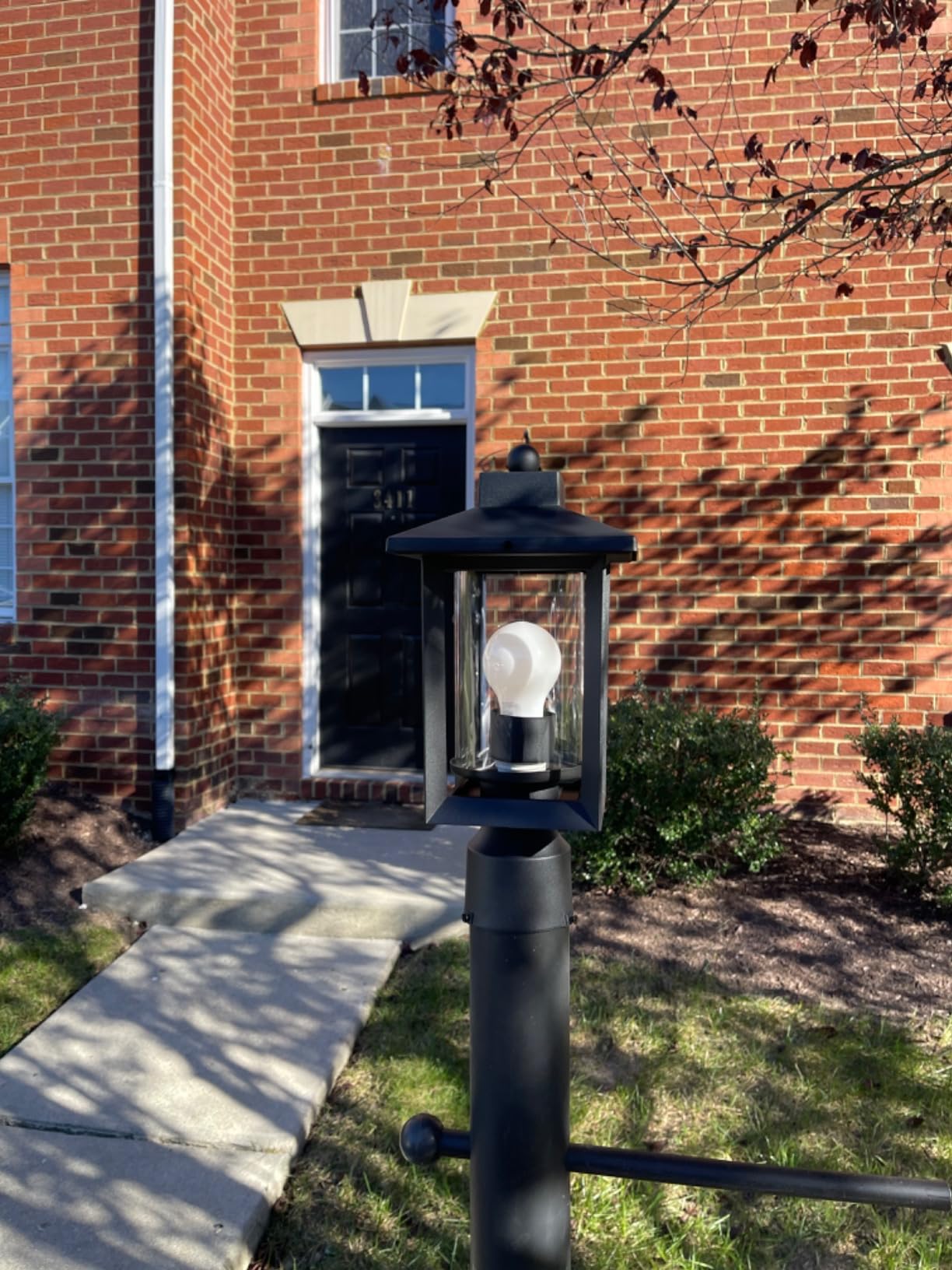 Outdoor Post Light, Exterior Post Lantern Lamps, Pathway Post Lighting Fixture, Post Lights Fixture in Black Finish with Clear Glass Shade for Garden, Backyard, Patio, Lawn, Driveway customer photo 1